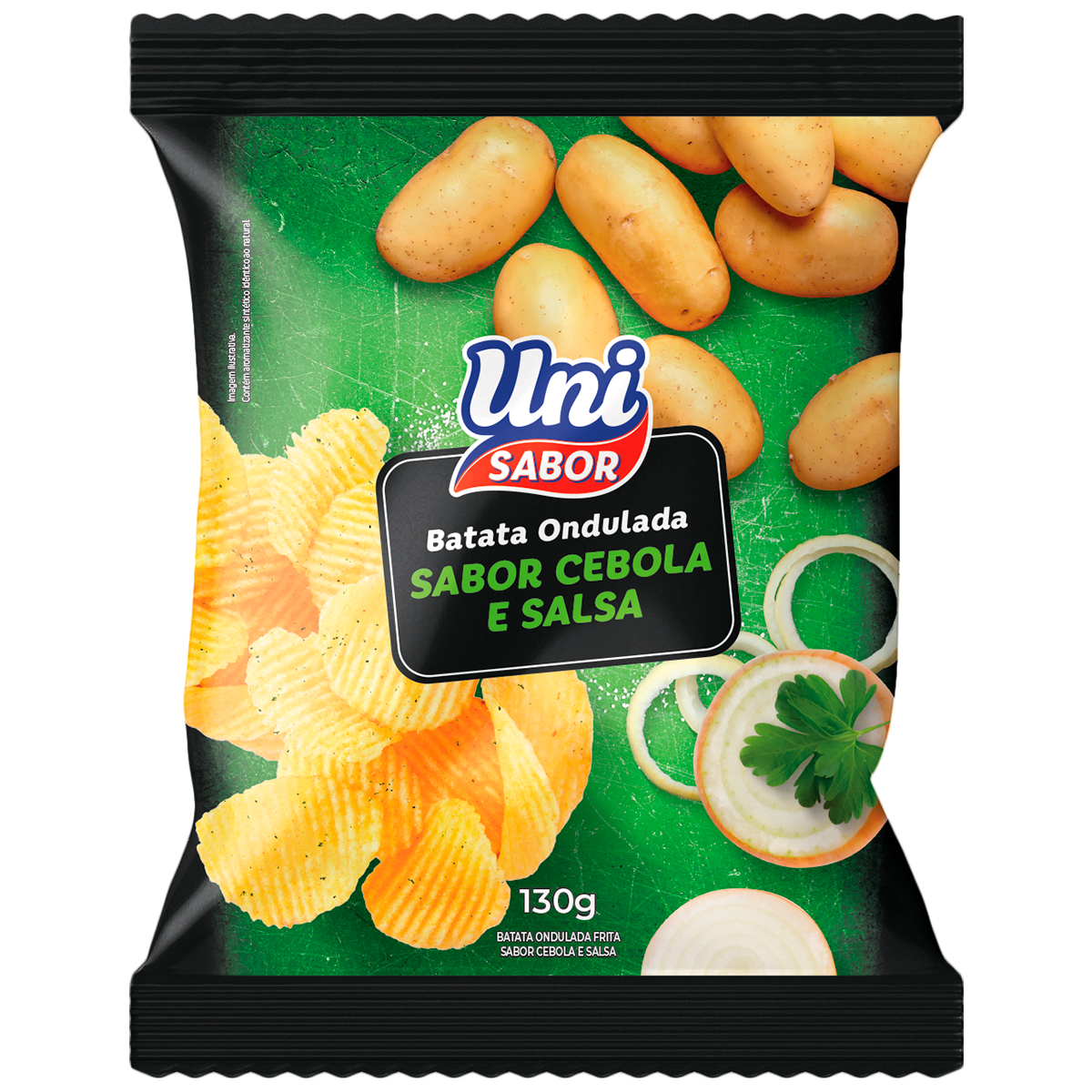 Batata Ondulada Cebola e Salsa Uni Sabor 130g