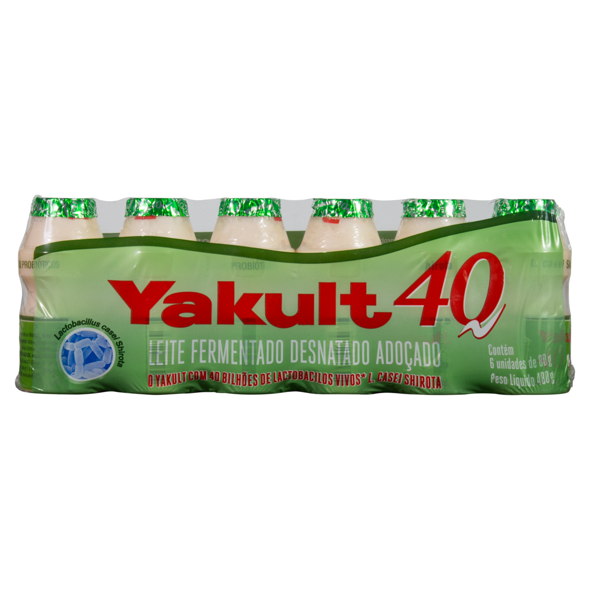 Pack Leite Fermentado Desnatado Yakult 40 Frasco 480g 6 Unidades&nbsp;