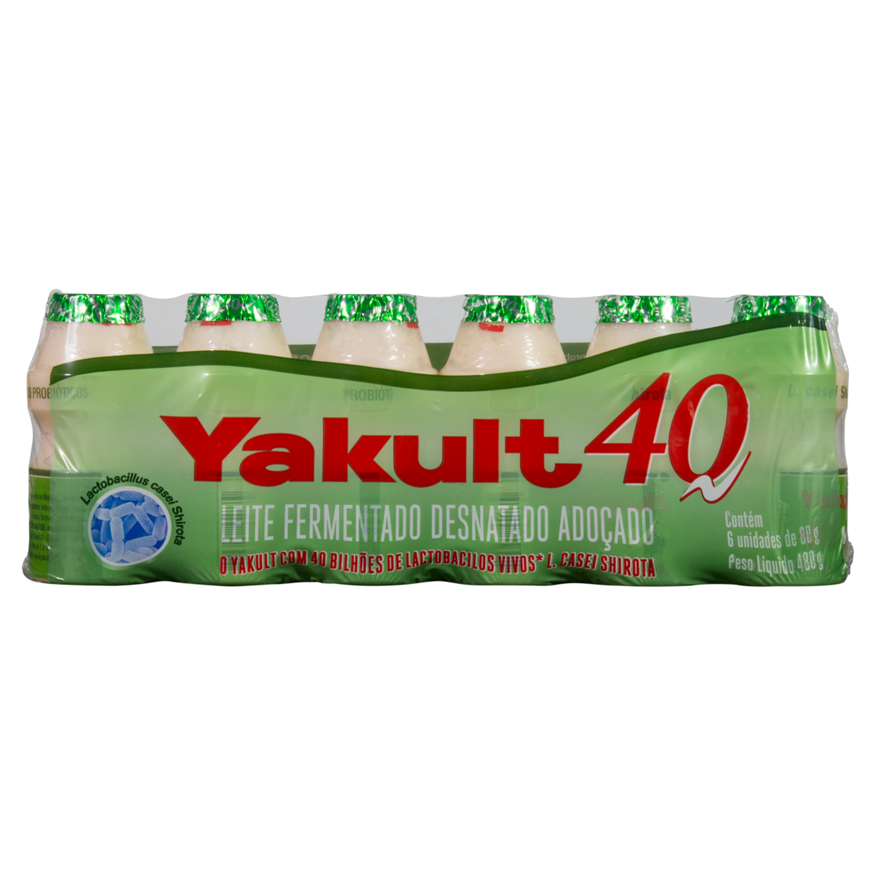 Pack Leite Fermentado Desnatado Yakult 40 Frasco 480g 6 Unidades