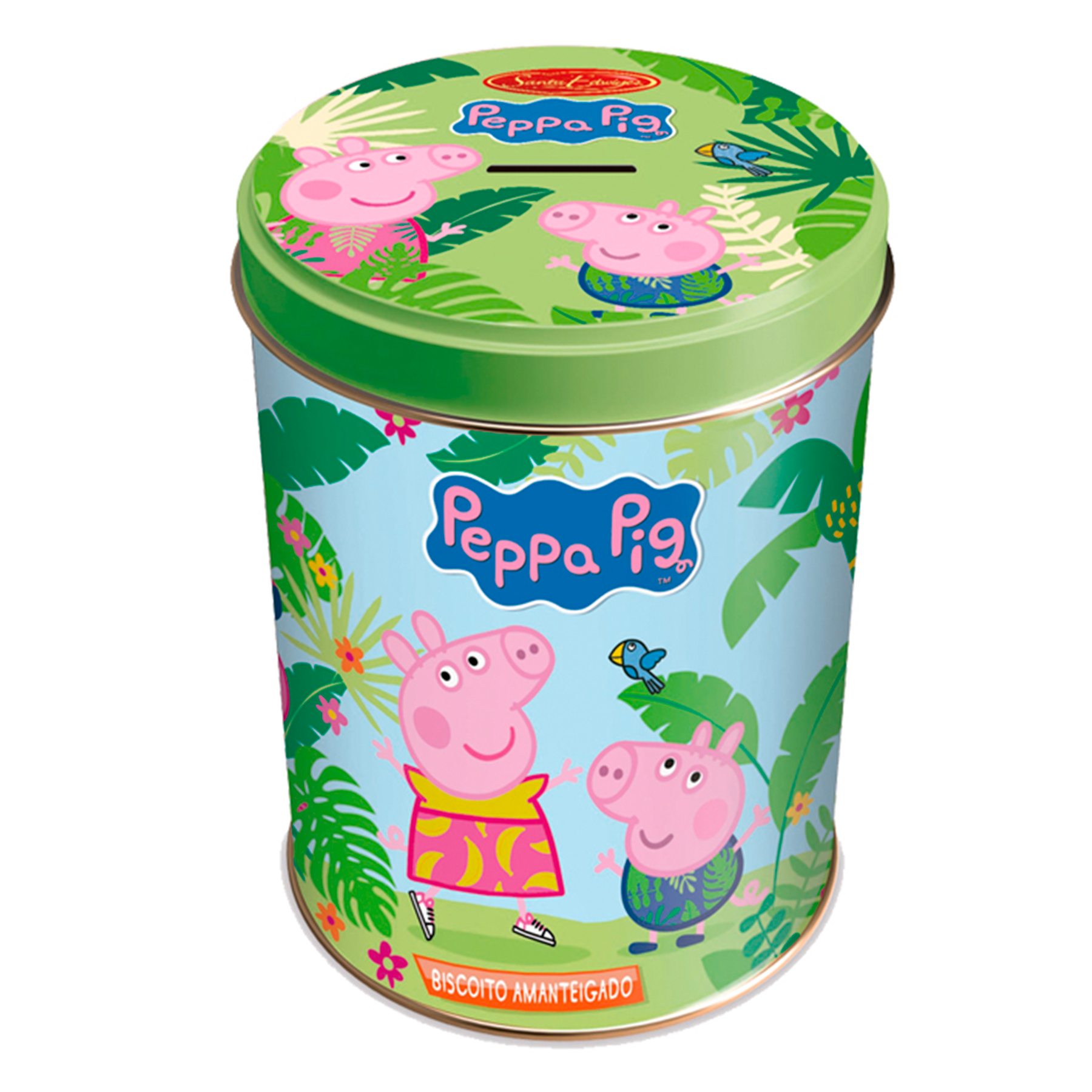 Biscoito Leite Peppa Pig Santa Edwiges Lata Cofrinho 100g