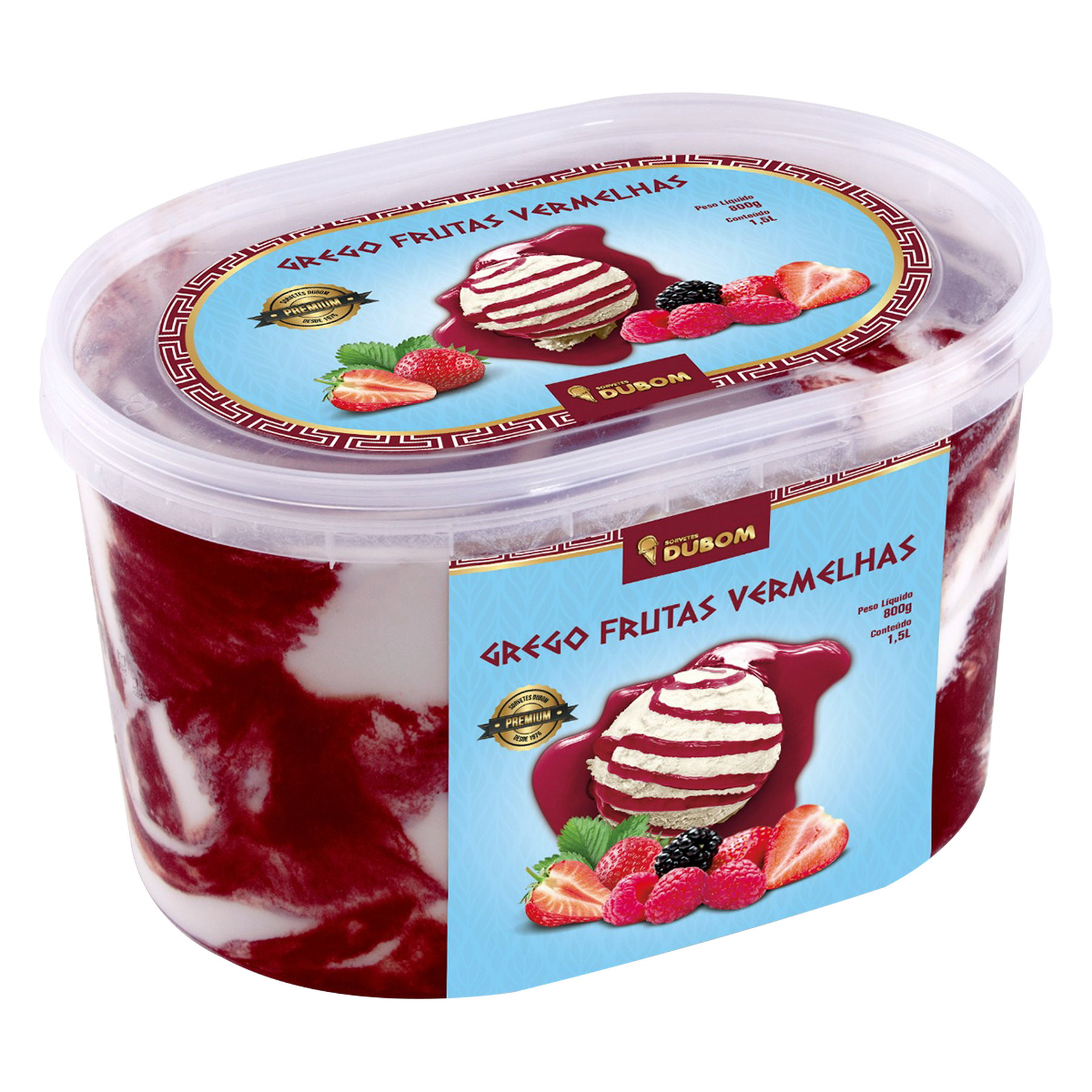 Sorvete Grego Frutas Vermelhas Dubom Pote 1,5l