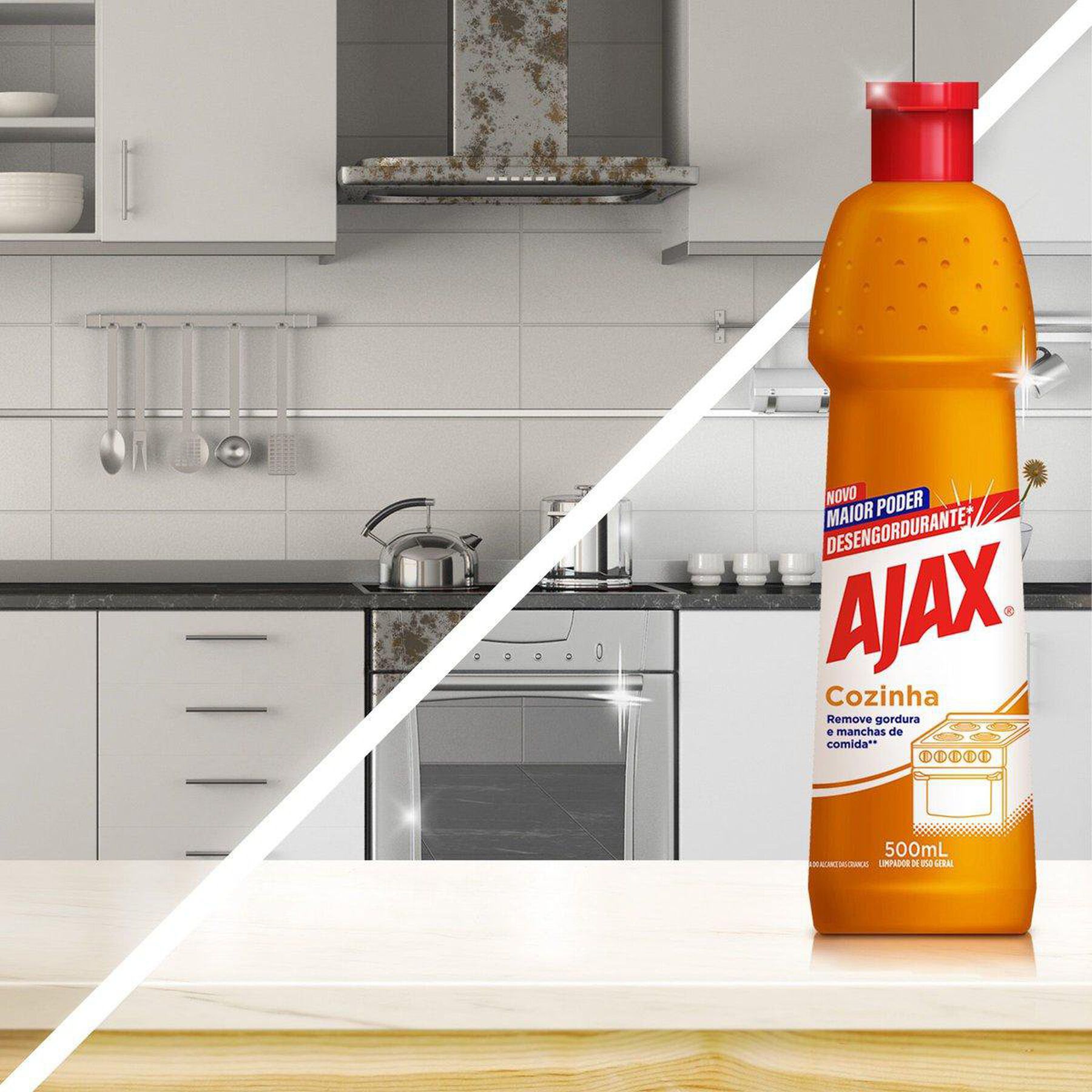 Limpador Desengordurante Cozinha Ajax Squeeze 500ml