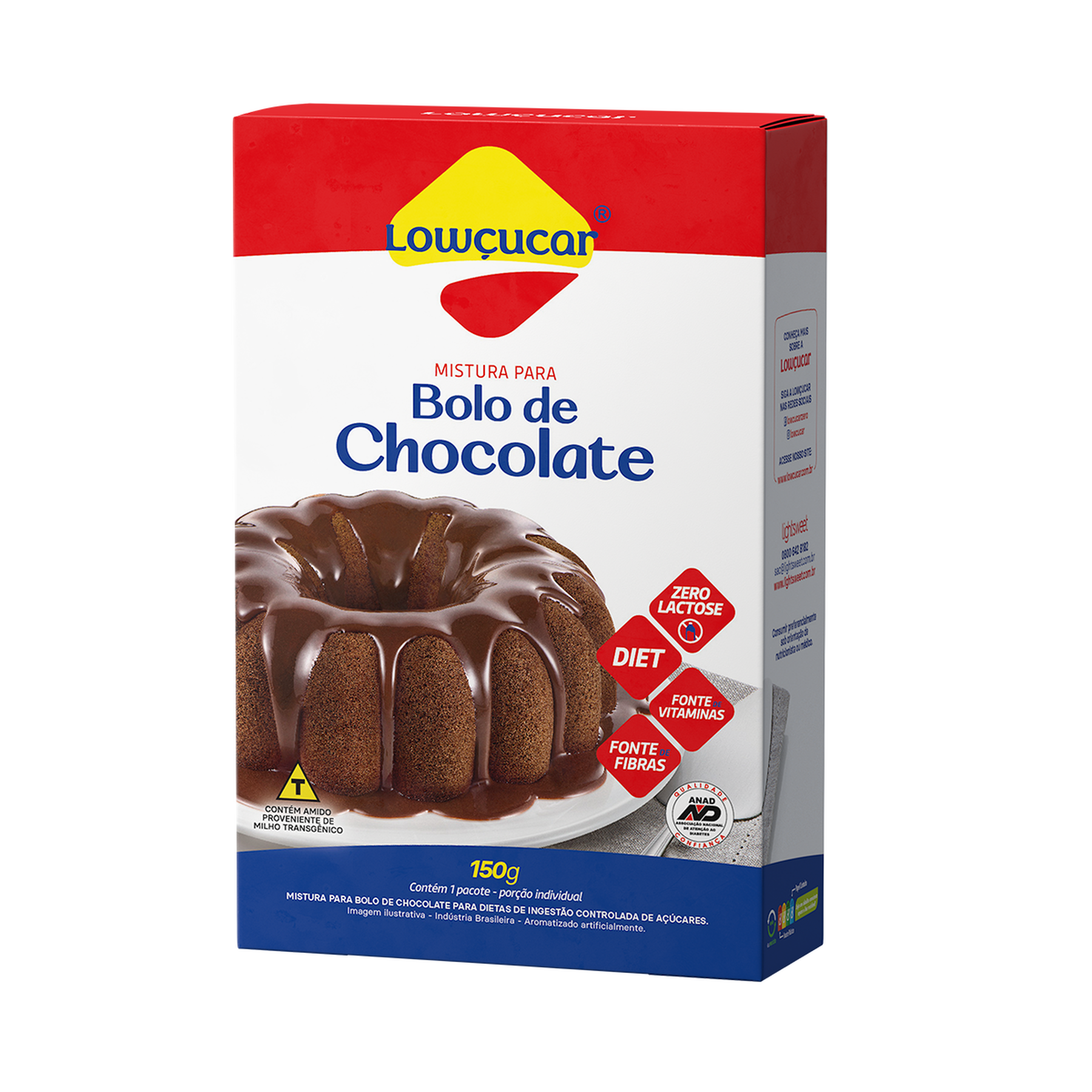 Mistura para Bolo Chocolate Lowçucar Caixa 150g