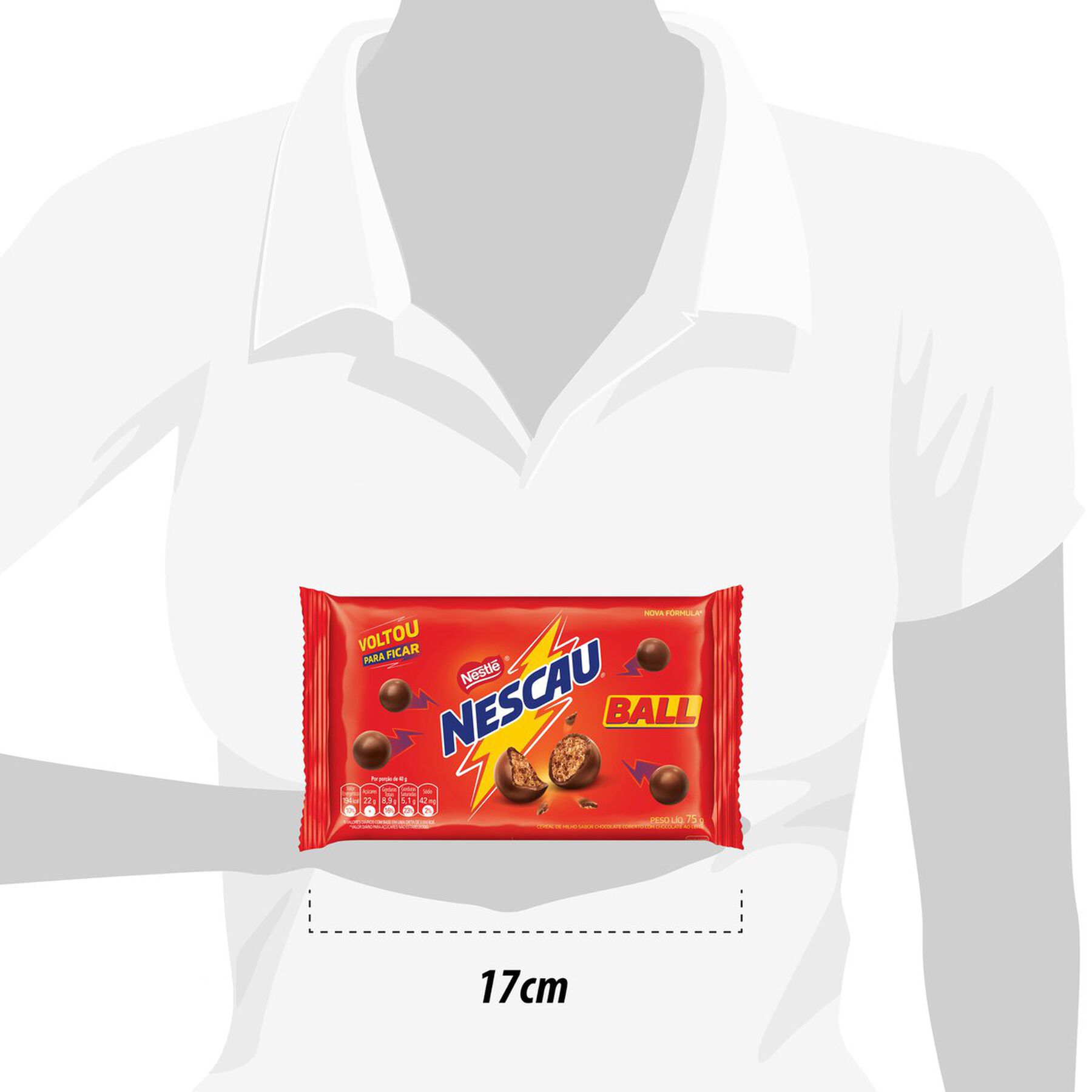 Chocolate ao Leite Nestlé Nescau Ball Pacote 75g