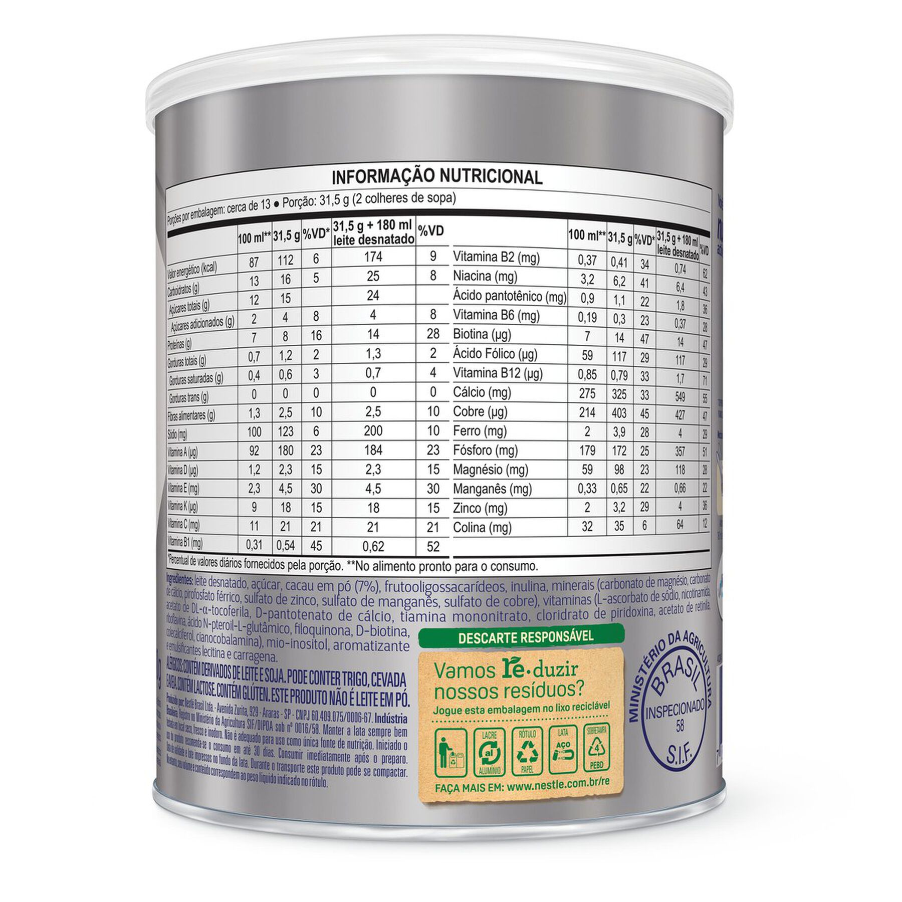 Complemento Alimentar Nutren Active Chocolate 400g&nbsp;