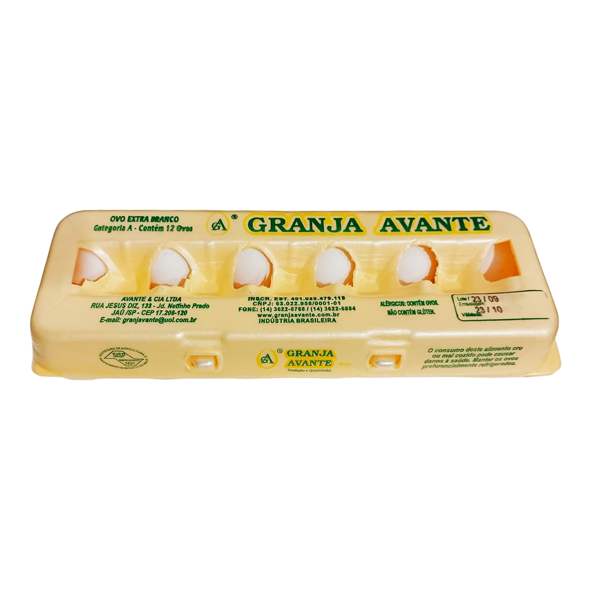 Ovo Grande Branco Avante Bandeja 12 Unidades