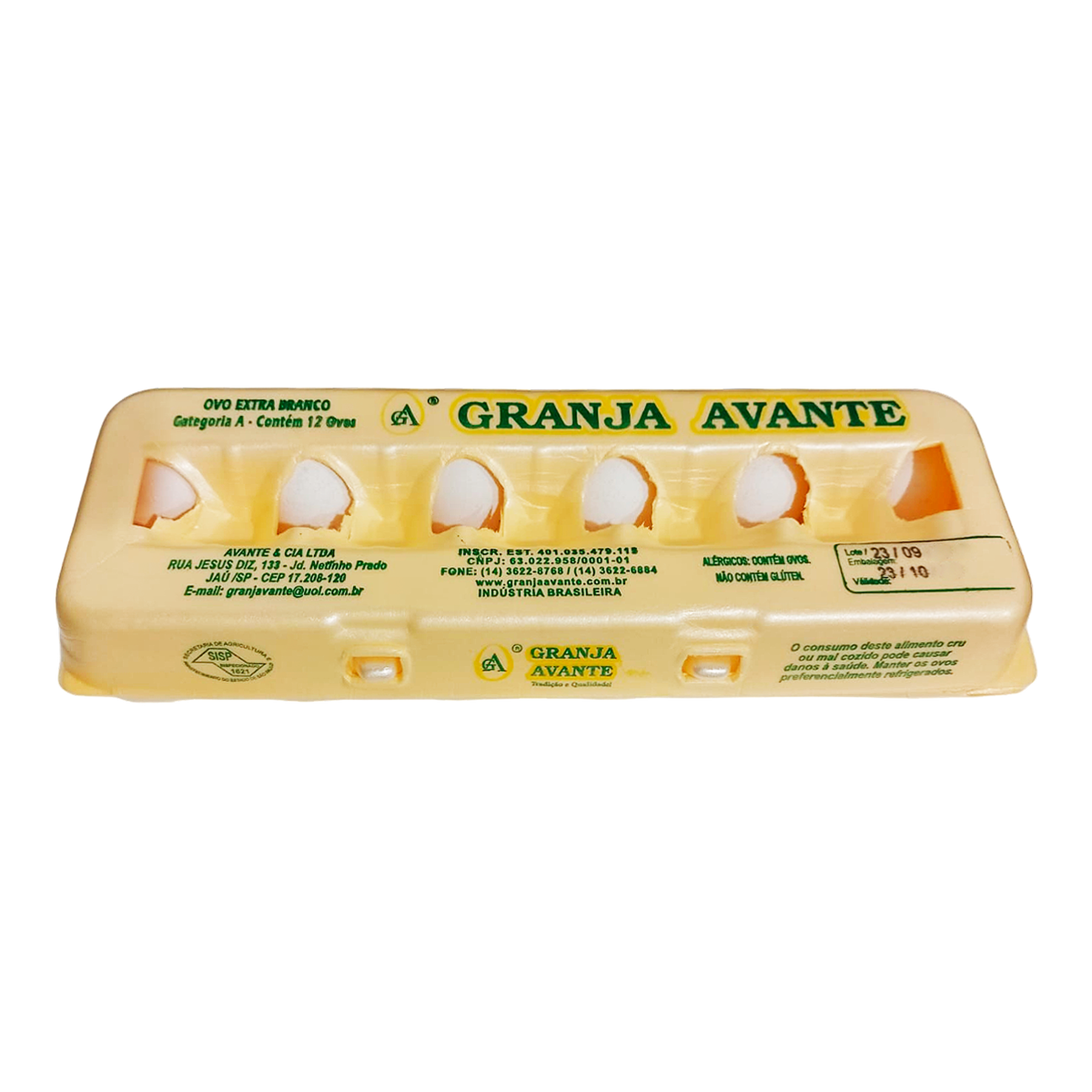 Ovo Grande Branco Avante Bandeja 12 Unidades