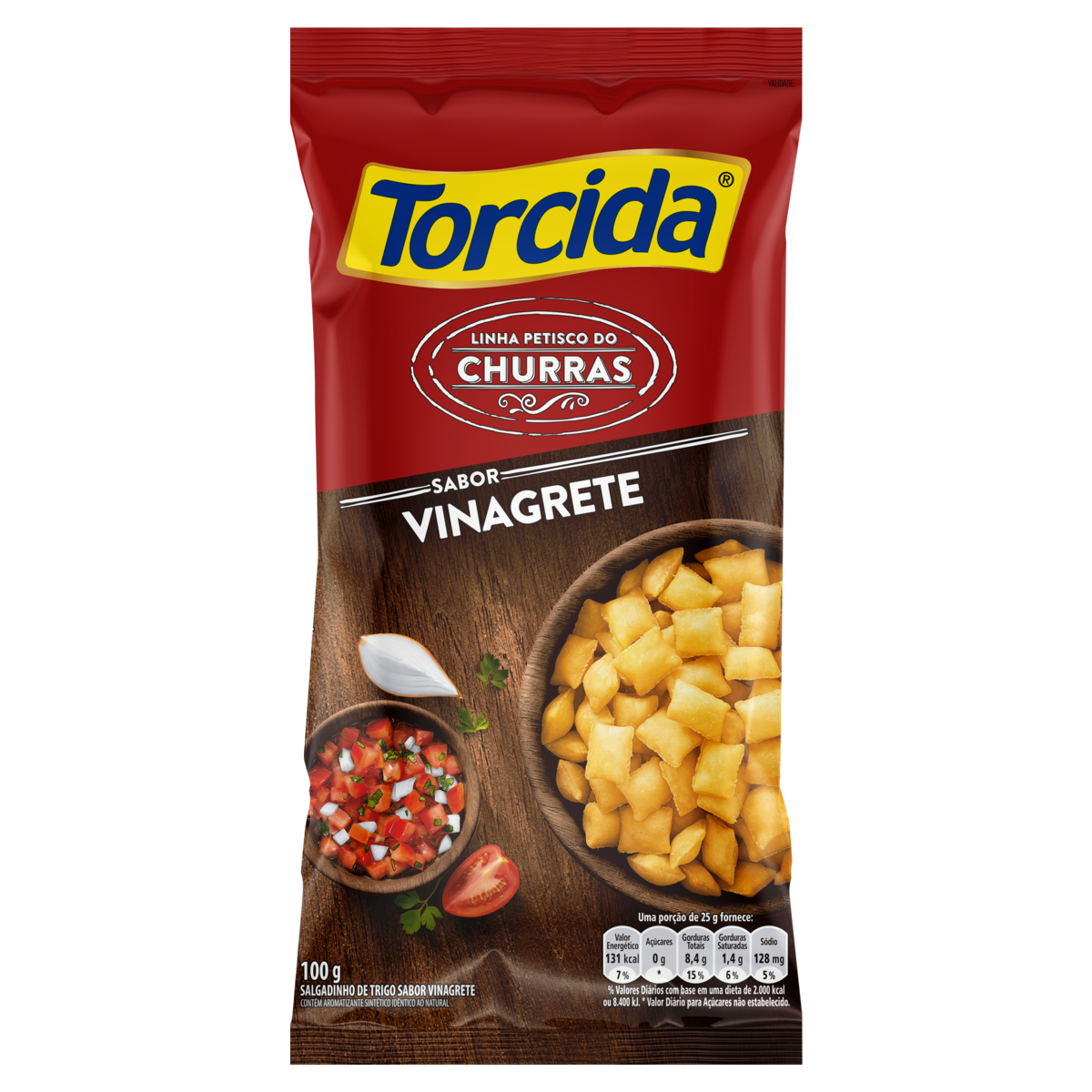 Salgadinho de Trigo Vinagrete Torcida Churras Pacote 100g