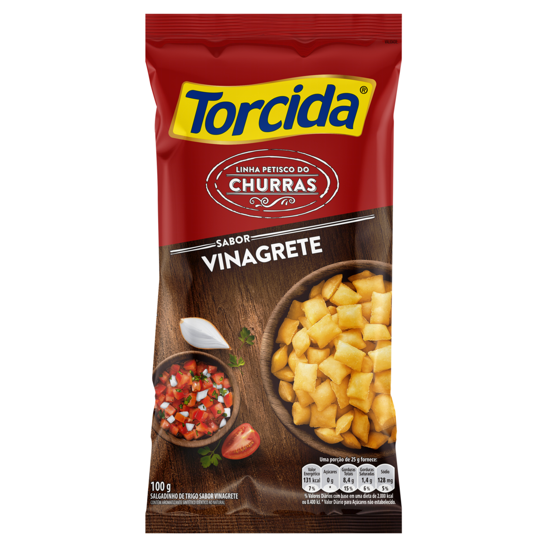 Salgadinho de Trigo Vinagrete Torcida Churras Pacote 100g