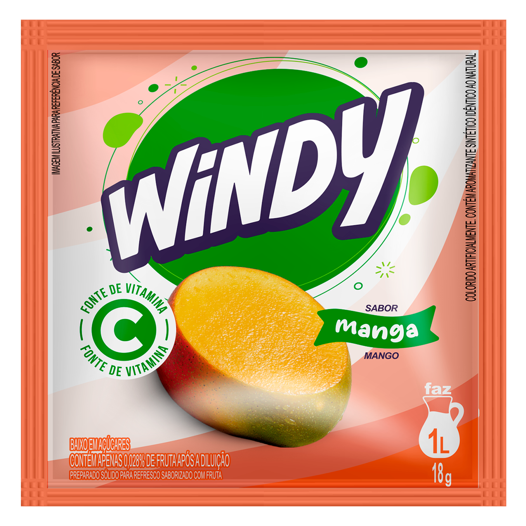 Refresco em P&oacute; Manga Windy Pacote 18g