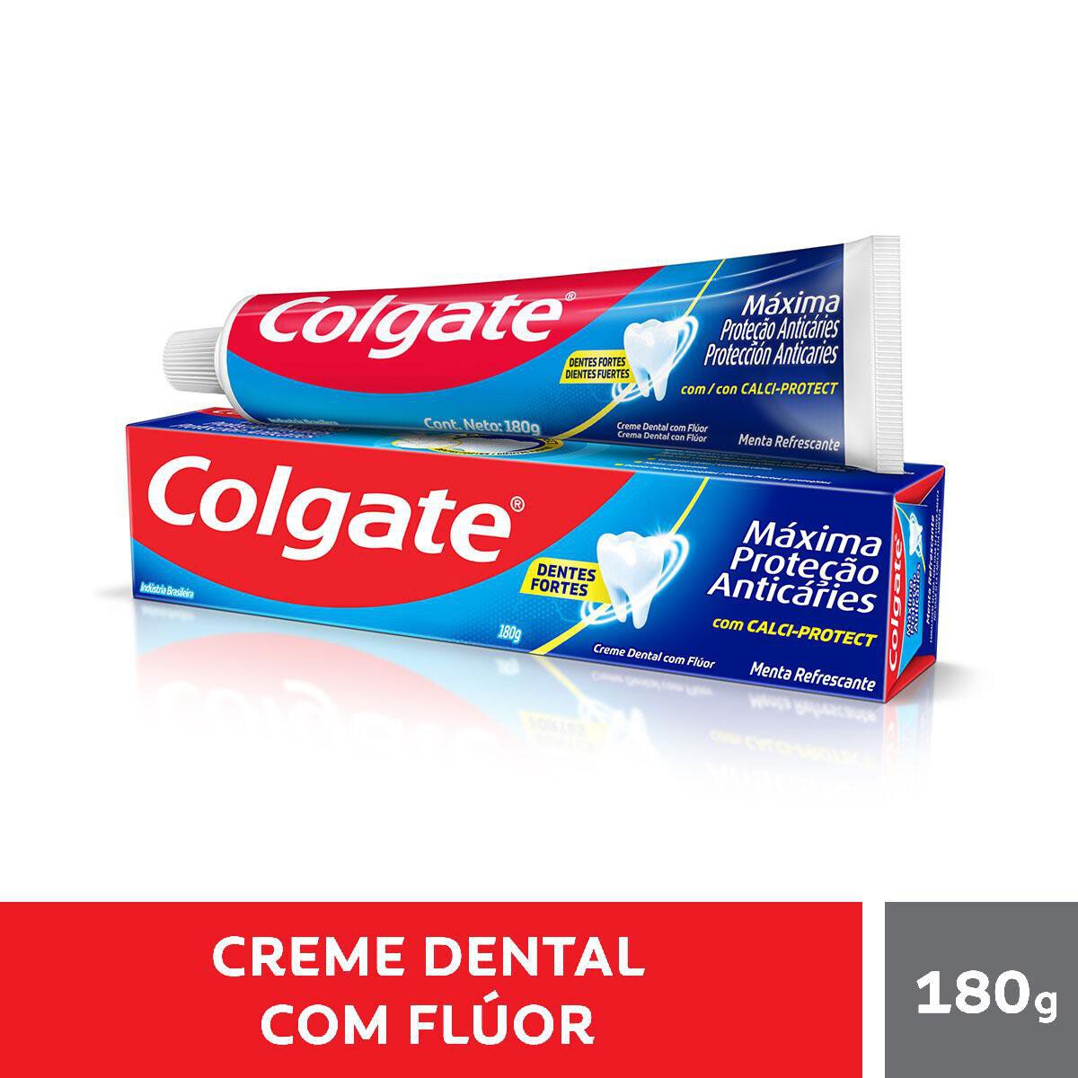 Creme Dental Menta Refrescante Colgate M&aacute;xima Prote&ccedil;&atilde;o Antic&aacute;ries Caixa 180g