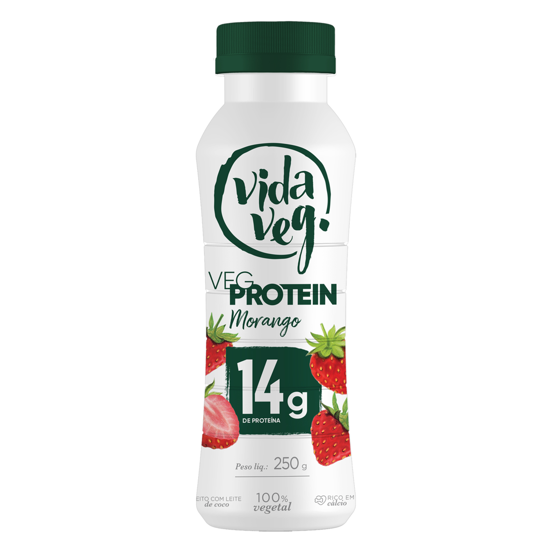 Iogurte Vegetal Morango Vida Veg Veg Protein Frasco 250g