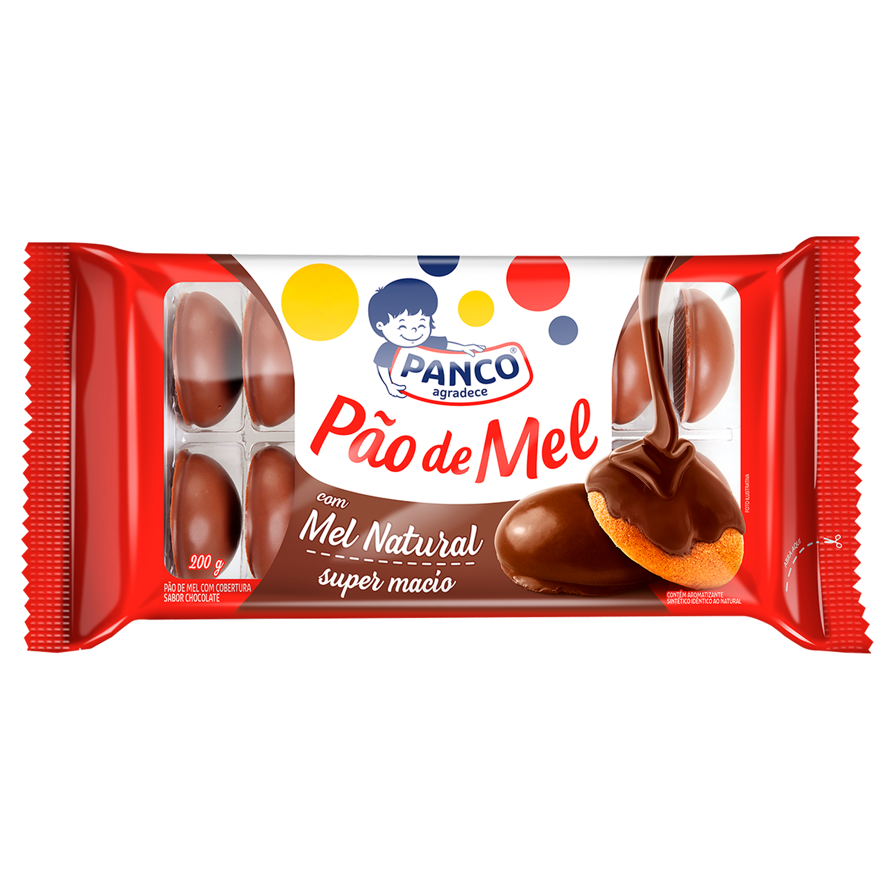 Pão Mel Cobertura Chocolate Panco 200g
