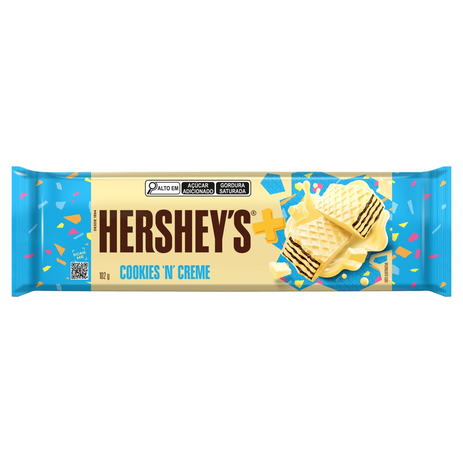 Wafer Cookies 'n' Creme Hershey's Mais Pacote 102g