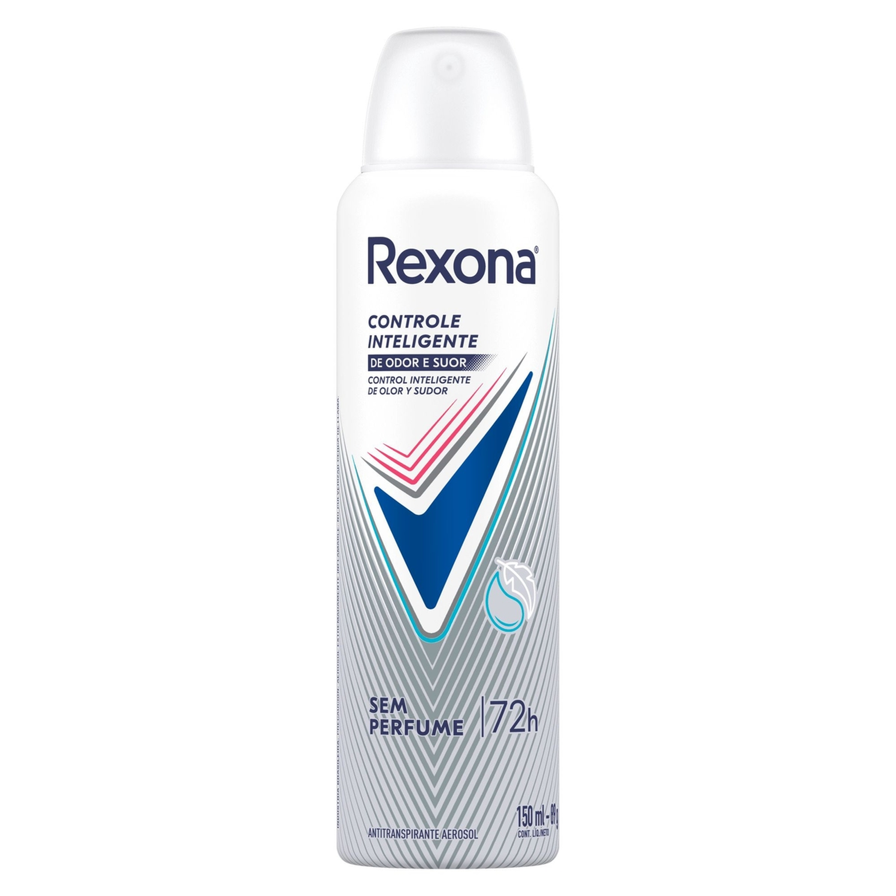 Desodorante Antitranspirante Aerossol Rexona sem Perfume 150ml