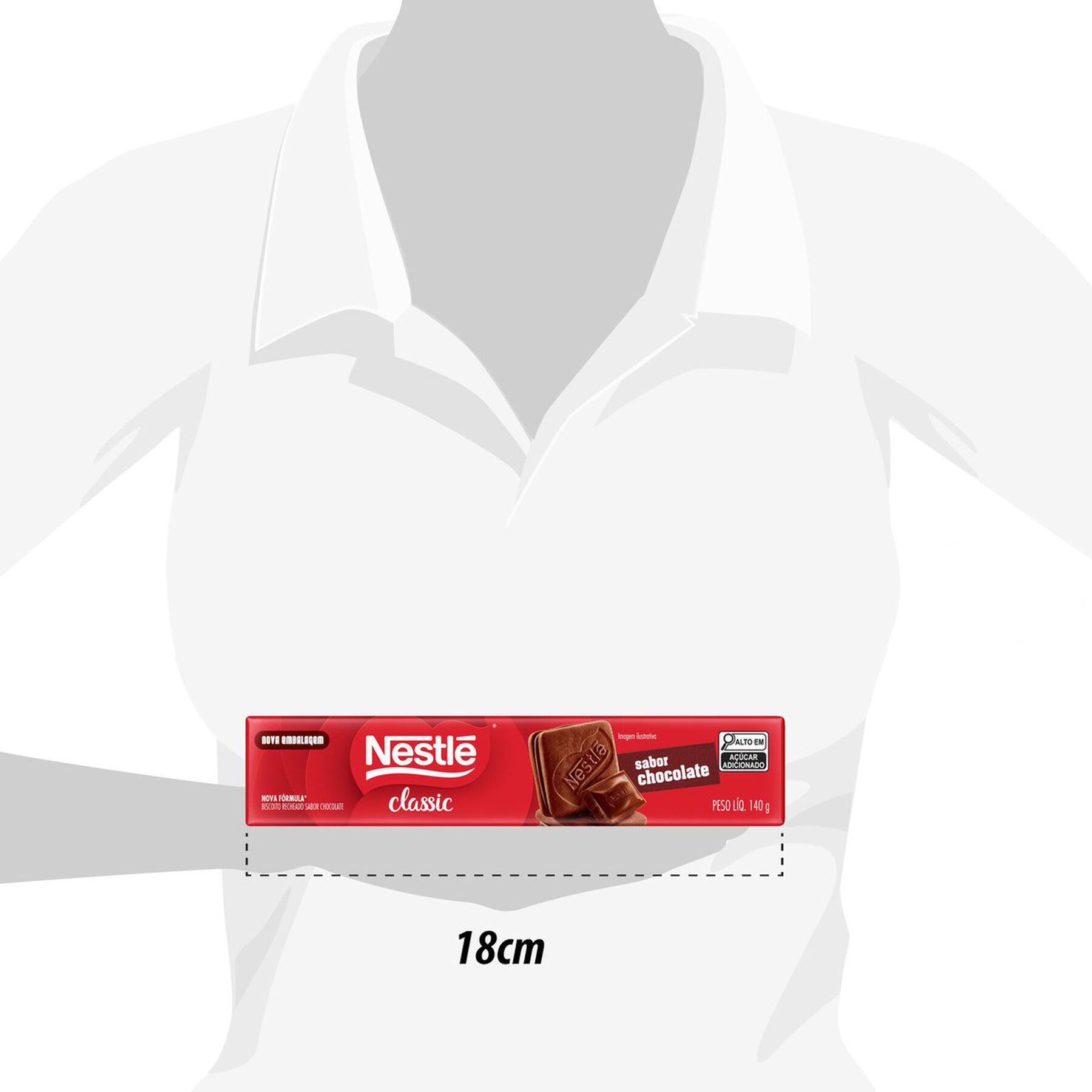 Biscoito Recheado Chocolate Classic Nestlé Pacote 140g