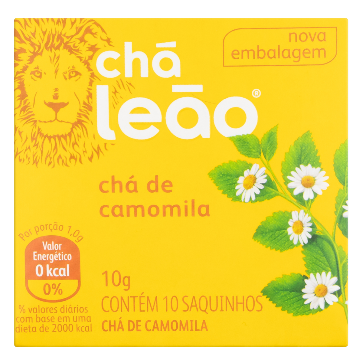 Ch&aacute; Camomila Ch&aacute; Le&atilde;o Caixa 10g 10 Unidades