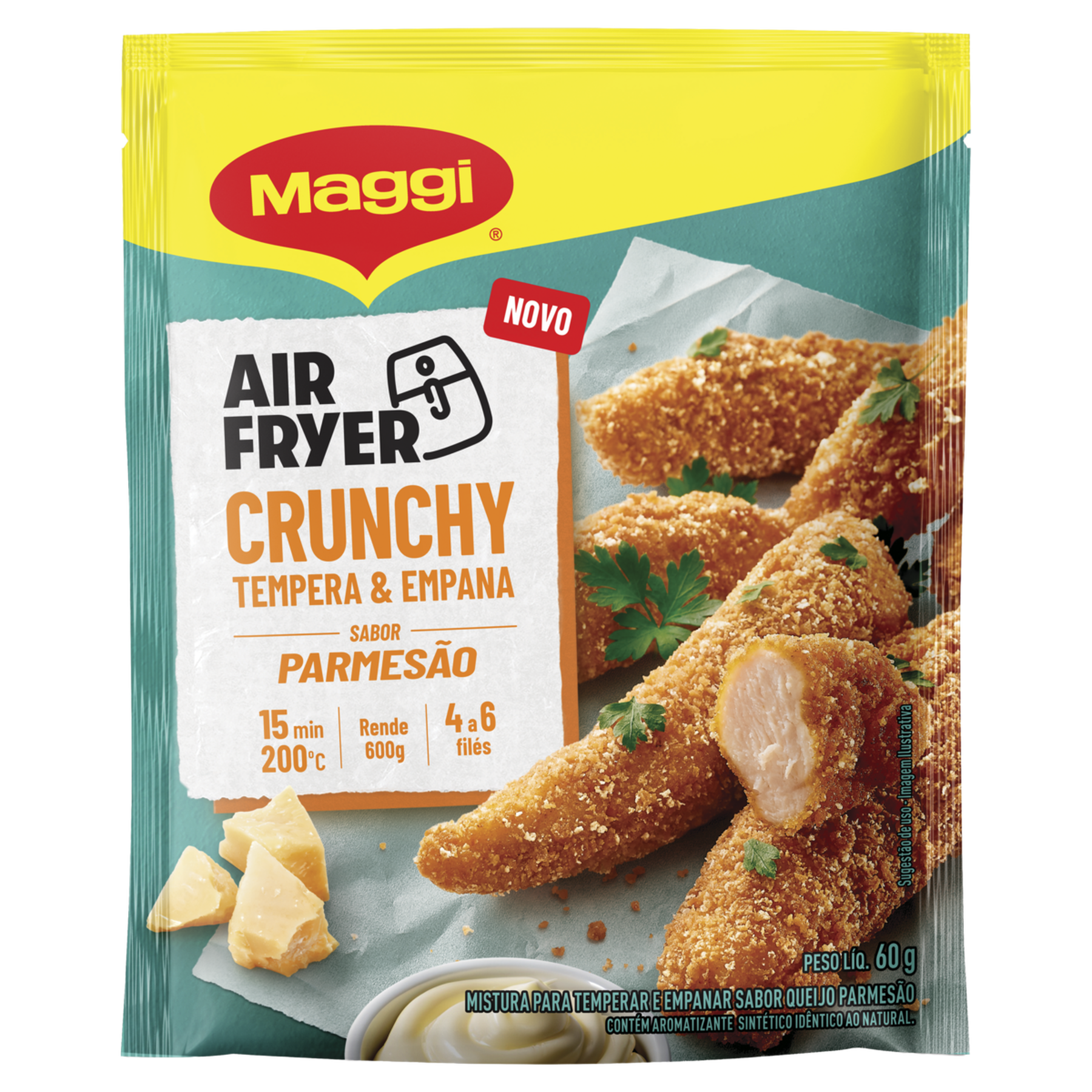 Mistura para Temperar e Empanar Crunchy Parmes&atilde;o Maggi Pacote 60g