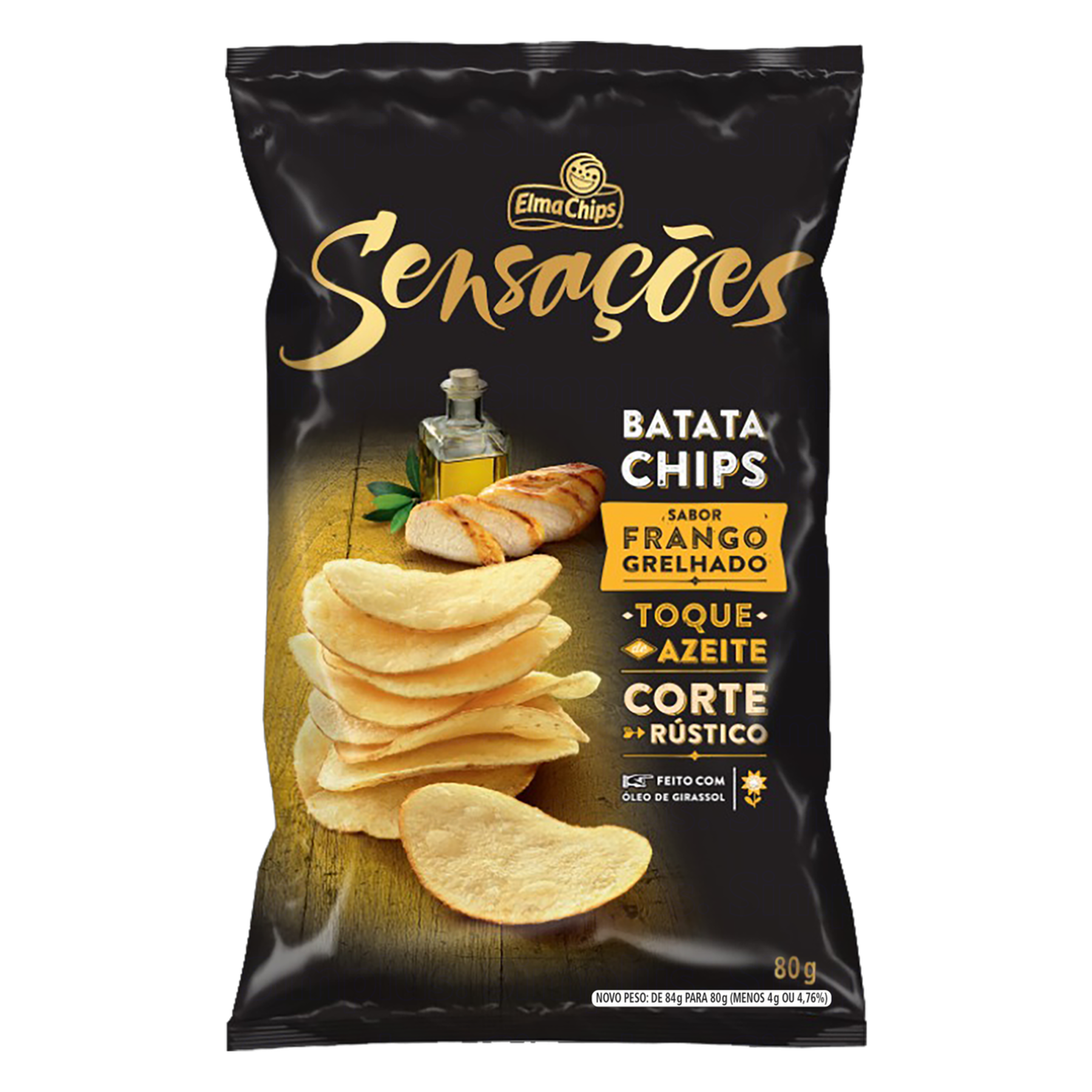 Batata Chips Frango Grelhado Elma Chips Sensações Pacote 80g