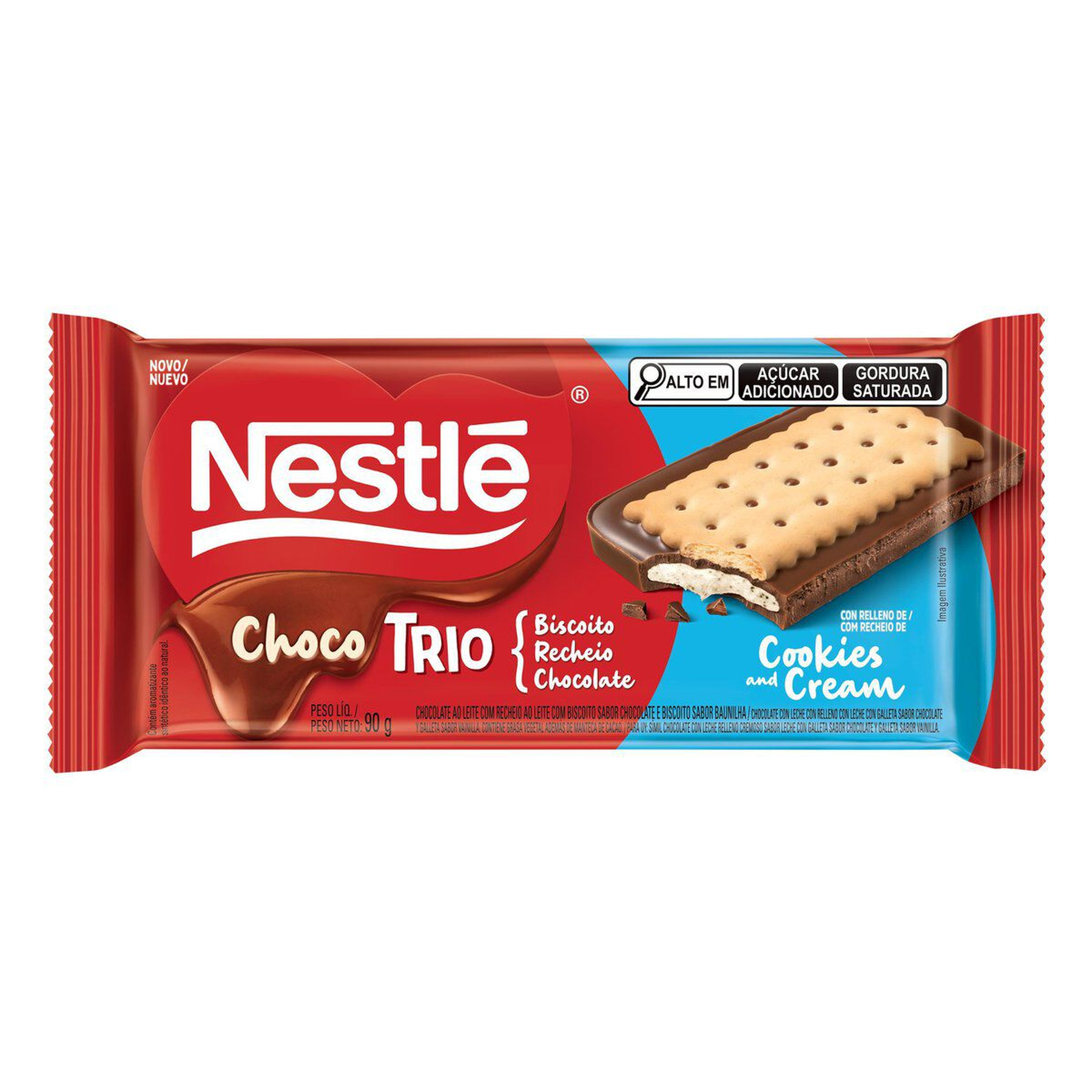 Chocolate Chocotrio Cookies and Cream Nestl&eacute; Pacote 90g