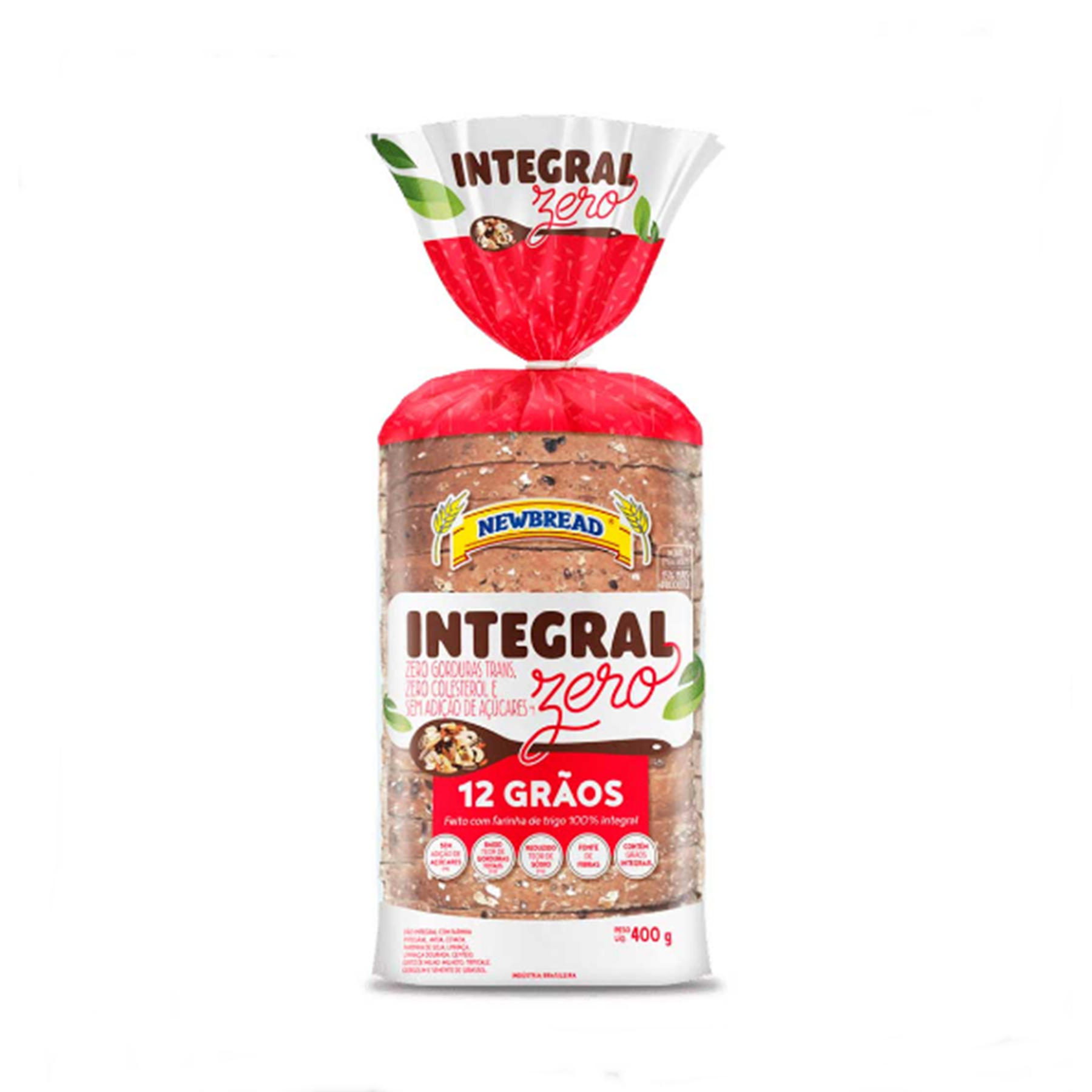P&atilde;o Integral 12 Gr&atilde;os Newbread Pacote 400g
