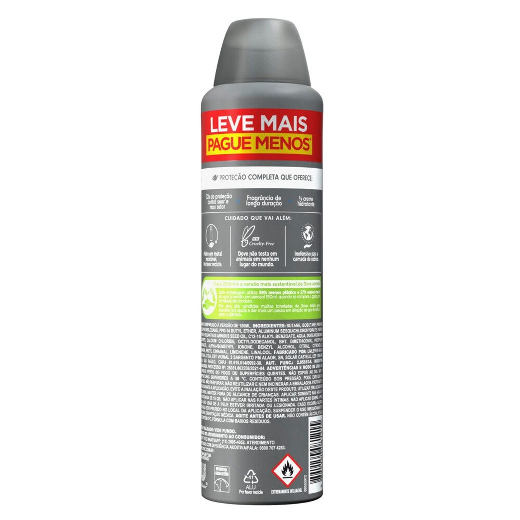 Antitranspirante Aerosol Dove Men+Care Proteção Total 250ml