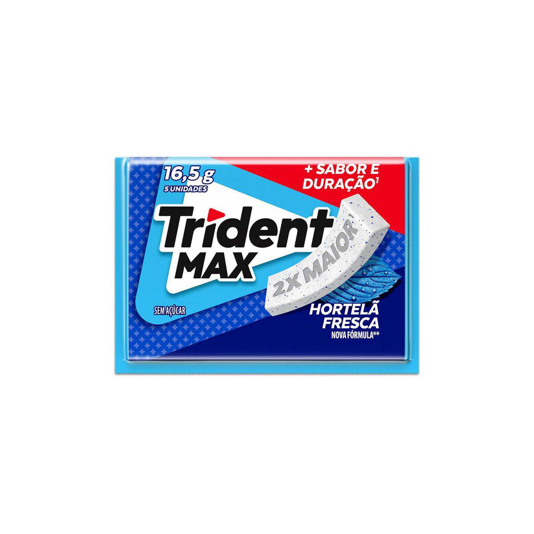 Goma de Mascar Sem A&ccedil;&uacute;car Max Hortel&atilde; Fresca Trident 16g