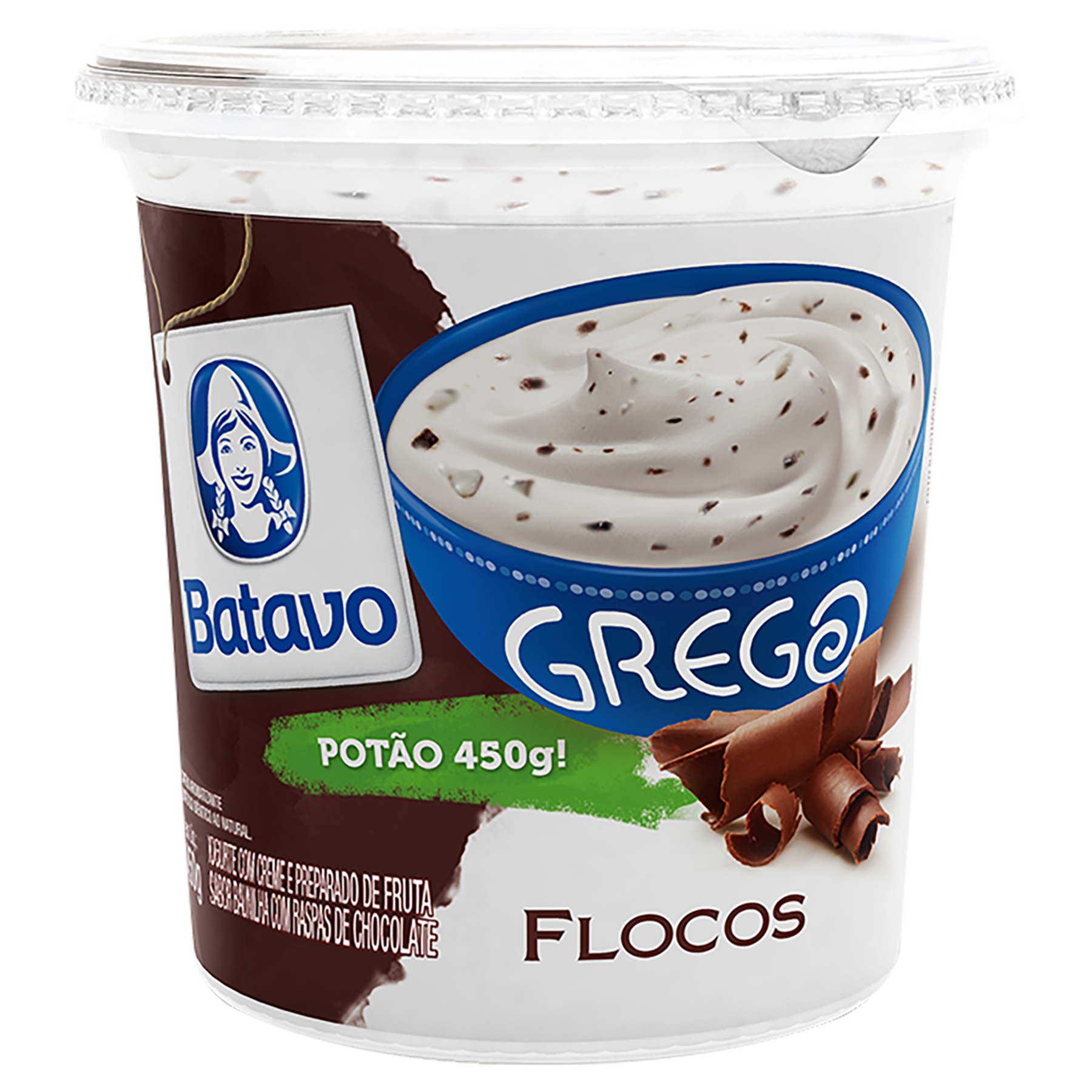 Iogurte Grego Flocos Batavo Pote 450g