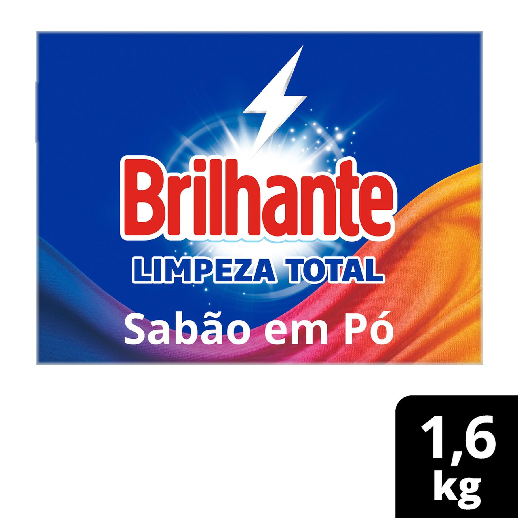 Sabão em Pó Brilhante Limpeza Total 1,6kg