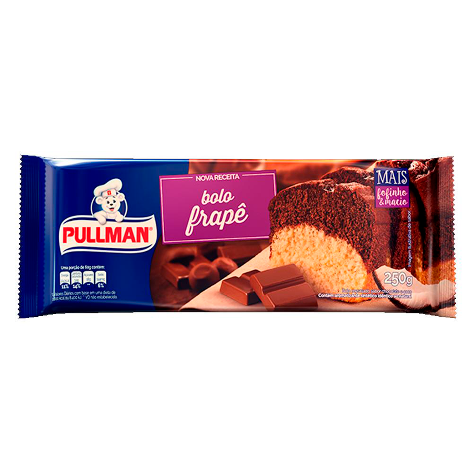 Bolo Frape Califórnia Chocolate e Baunilha Pullman 250g 