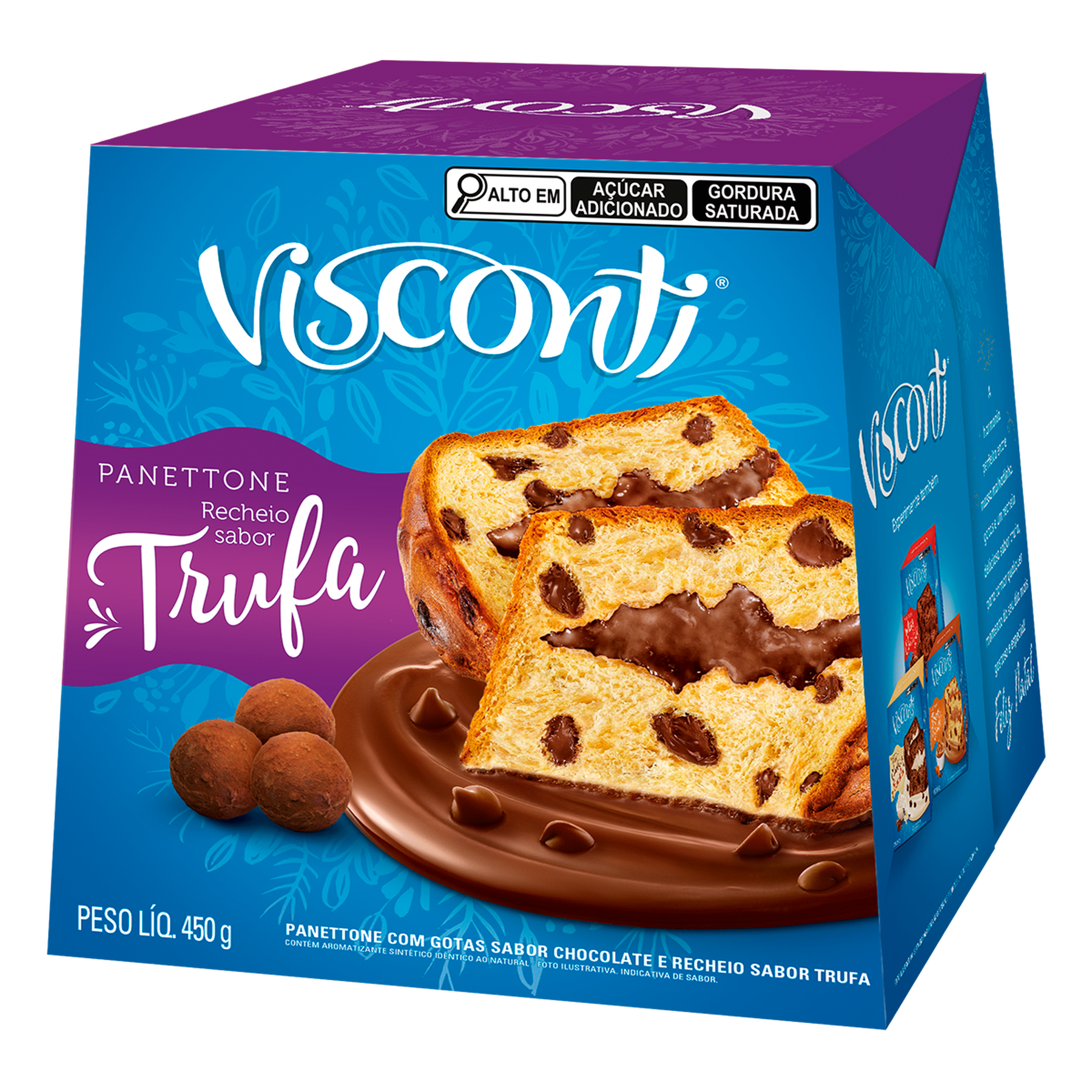 Panettone Recheado Trufa Visconti Caixa 450g