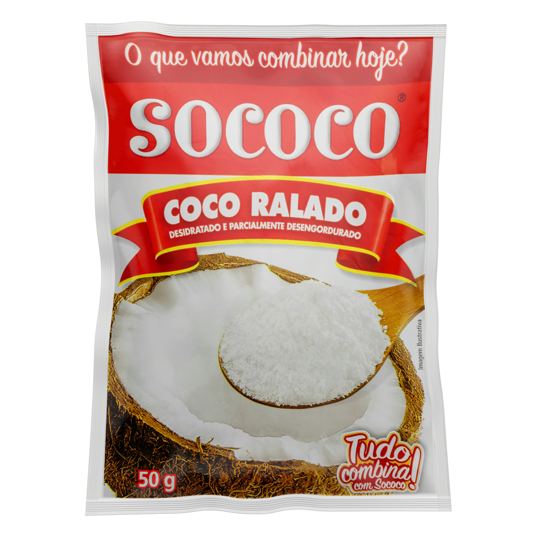 Coco Ralado Desidratado Sococo Pacote 50g