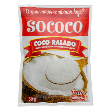 Coco Ralado Desidratado Sococo Pacote 50g