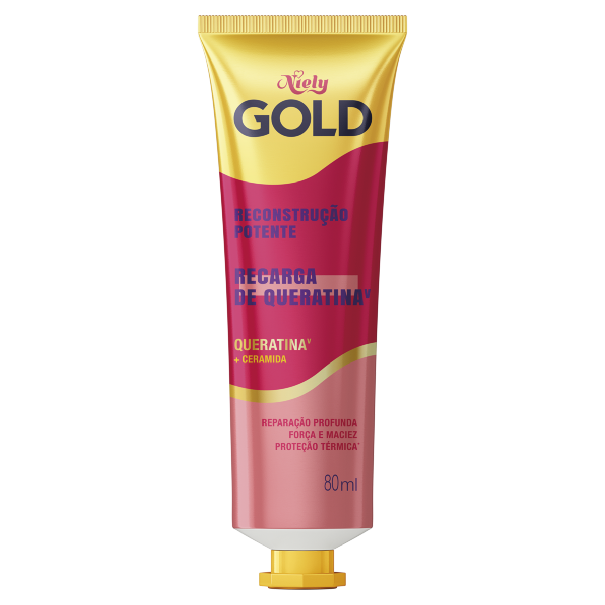 Recarga de Queratina Reconstru&ccedil;&atilde;o Potente Niely Gold Bisnaga 80ml