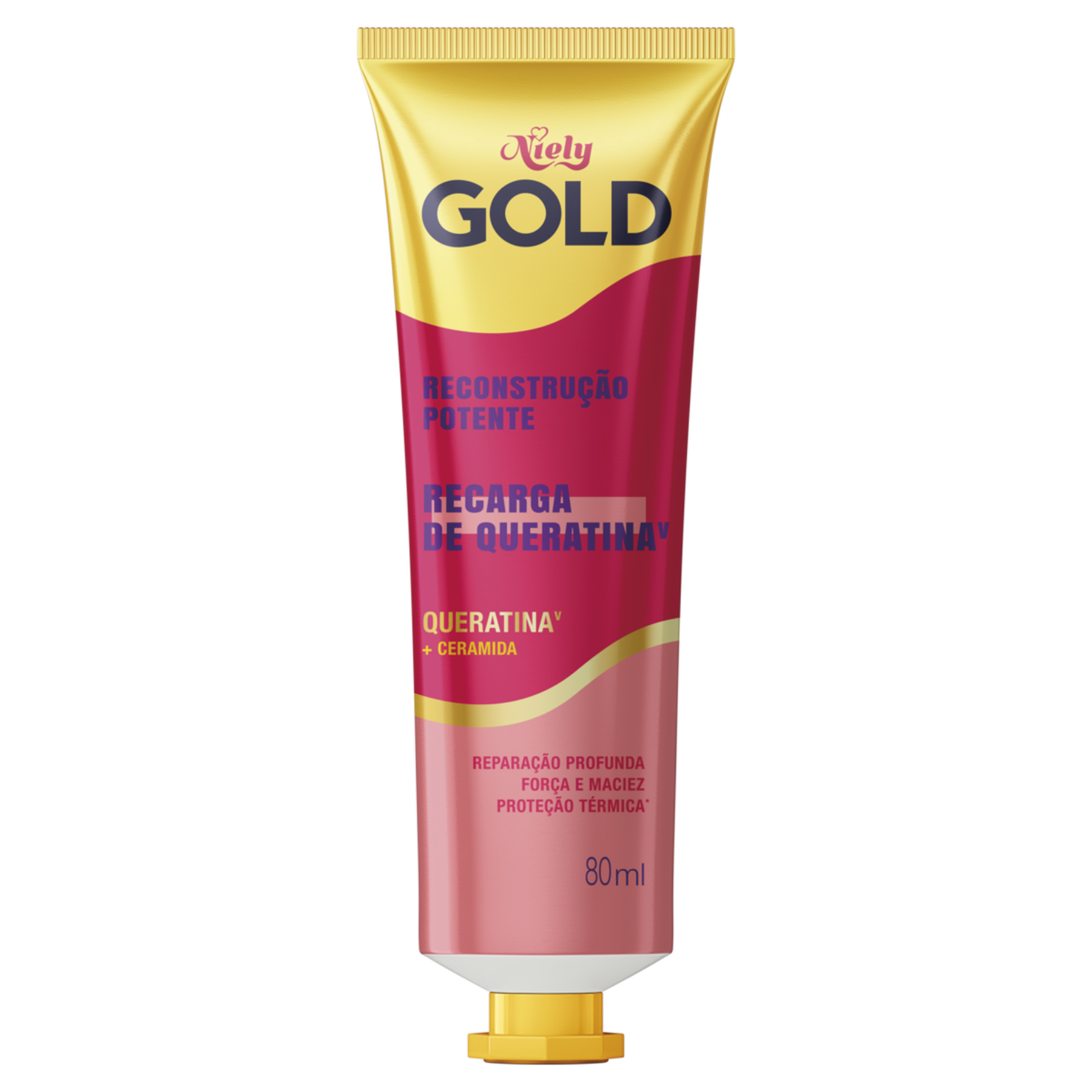 Recarga de Queratina Reconstru&ccedil;&atilde;o Potente Niely Gold Bisnaga 80ml