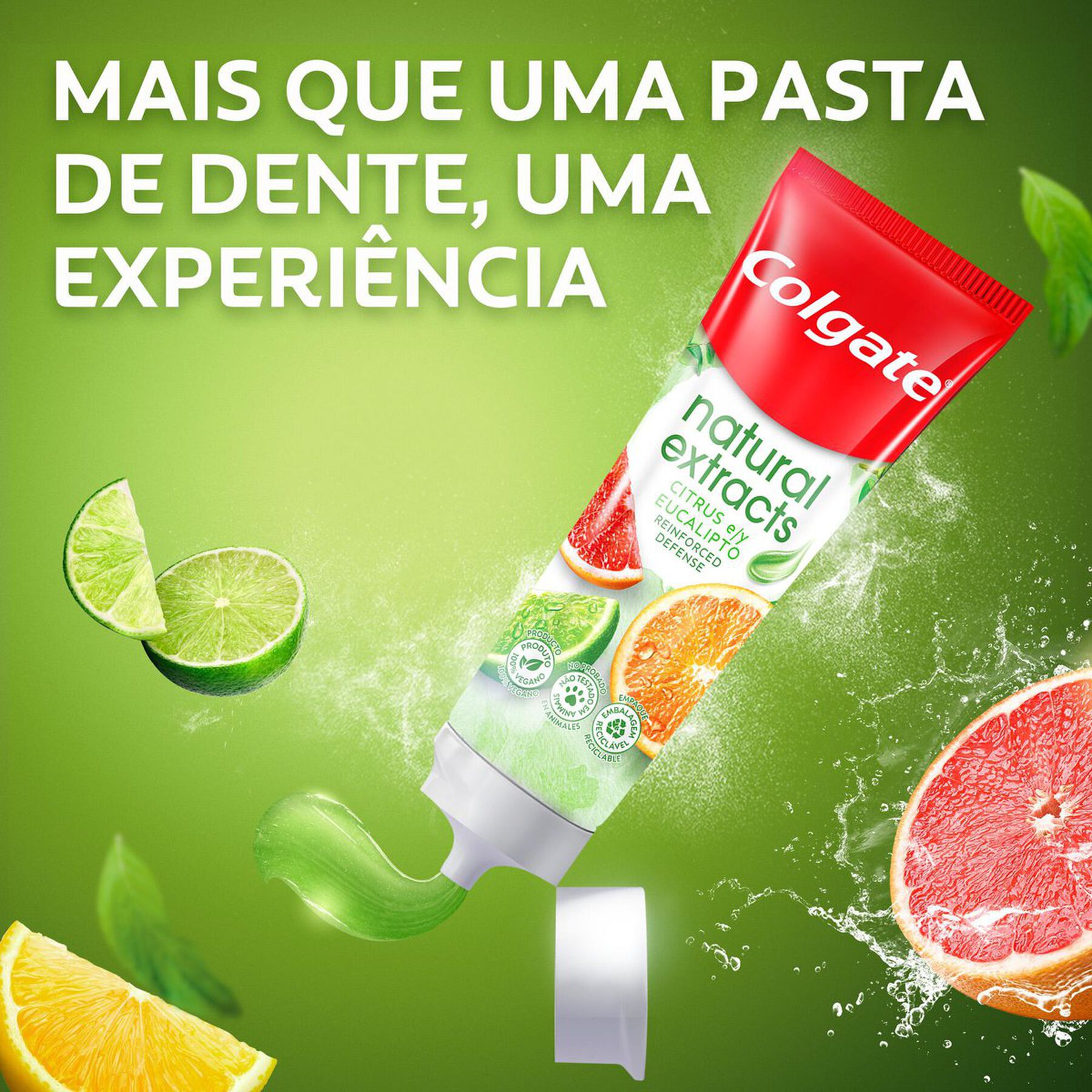 Gel Dental Reinforced Defense Citrus e Eucalipto Colgate Natural Extracts Caixa 90g