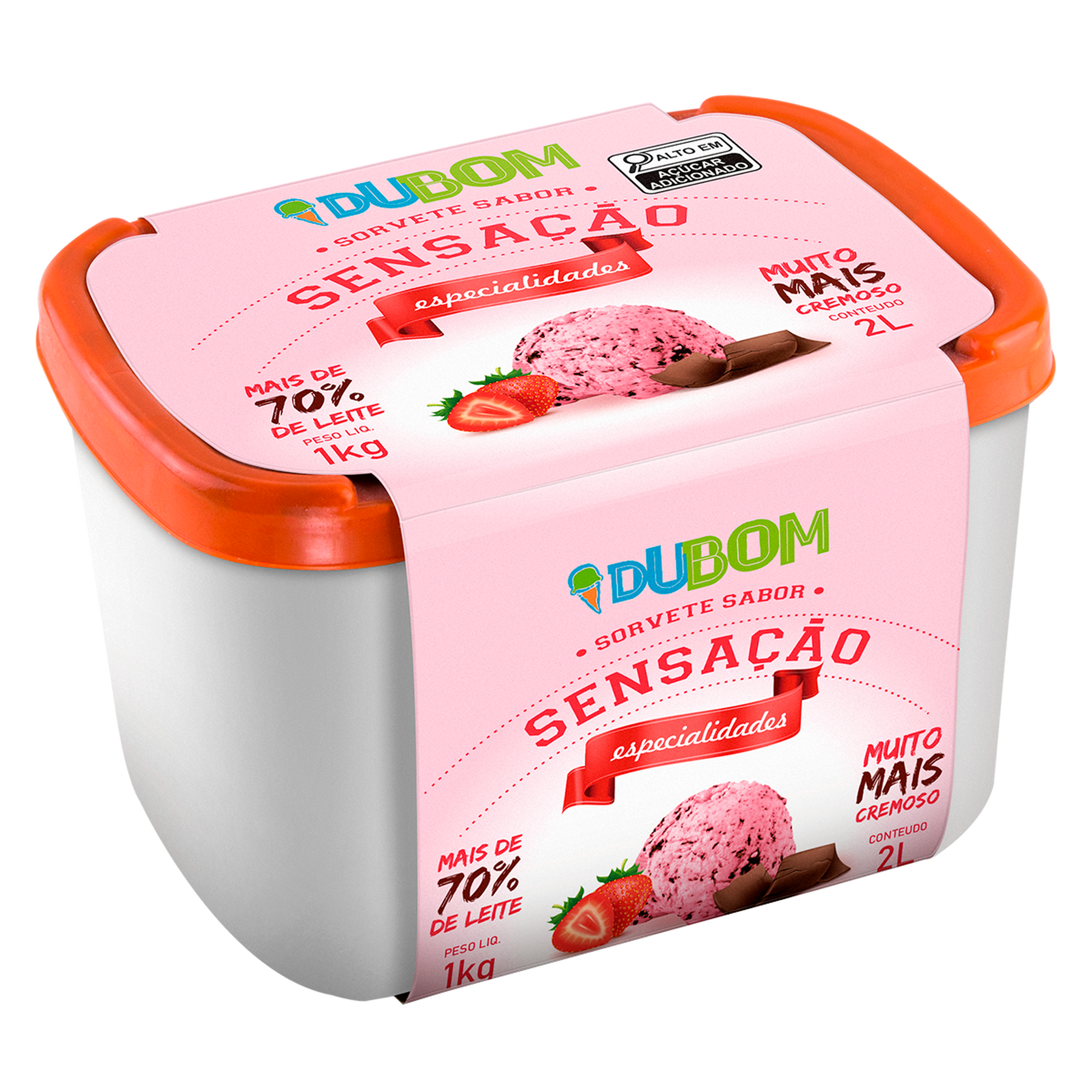 Sorvete Sensa&ccedil;&atilde;o Dubom Pote 2l