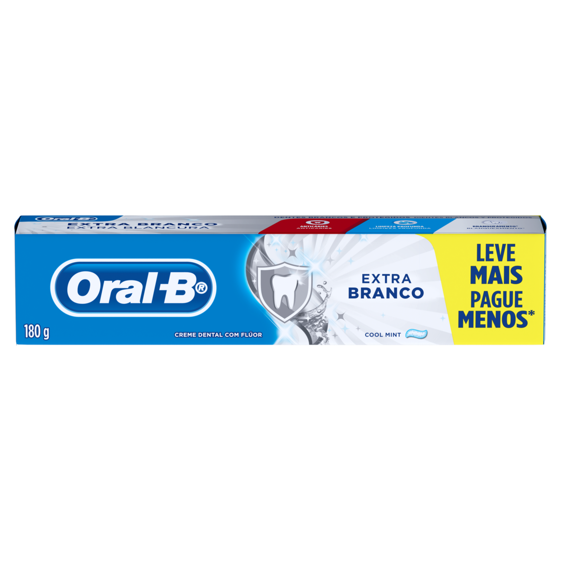 Creme Dental Cool Mint Oral-B Extra Branco Caixa 180g Leve Mais Pague Menos&nbsp;