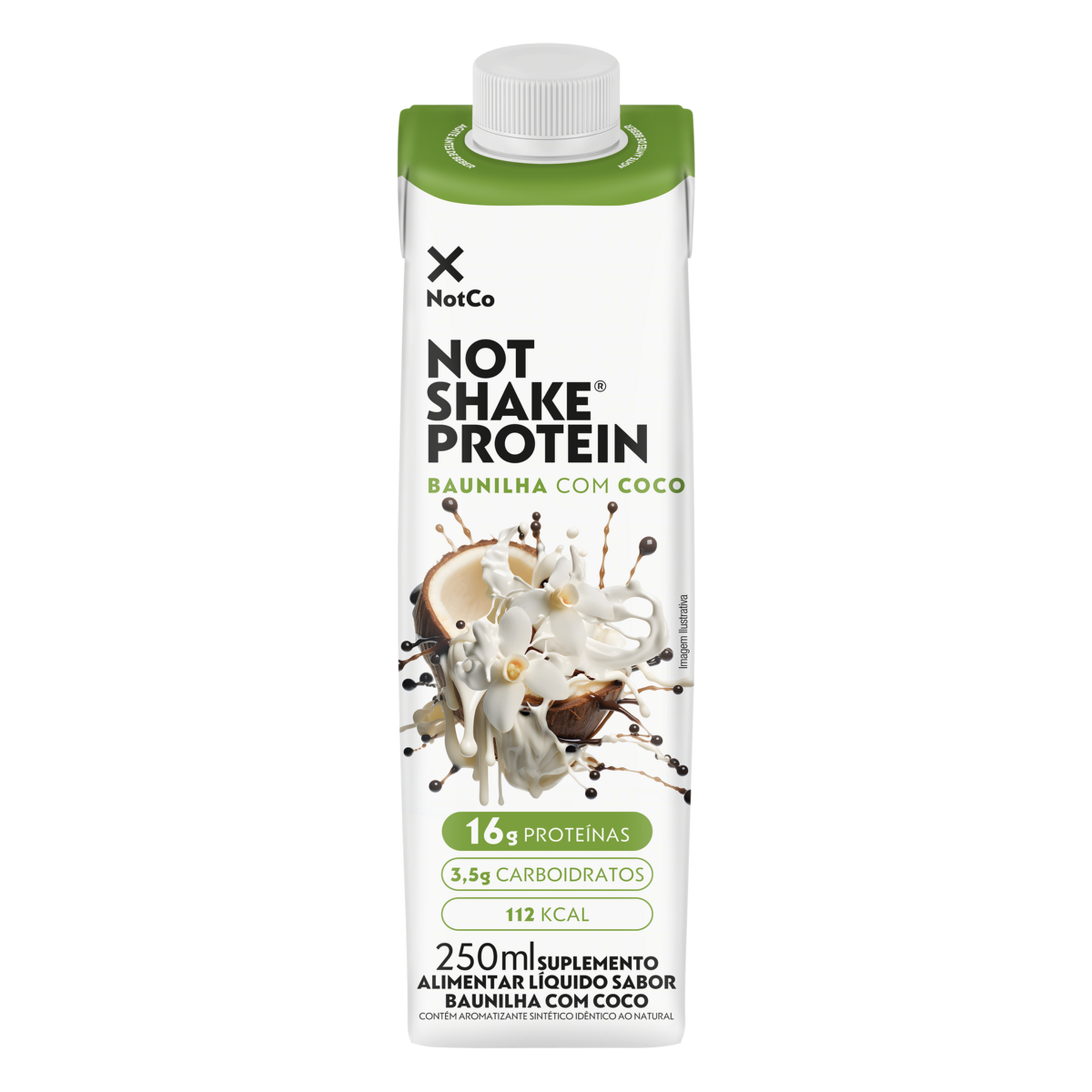 Suplemento L&iacute;quido Baunilha com Coco NotCo Not Shake Protein Caixa 250ml