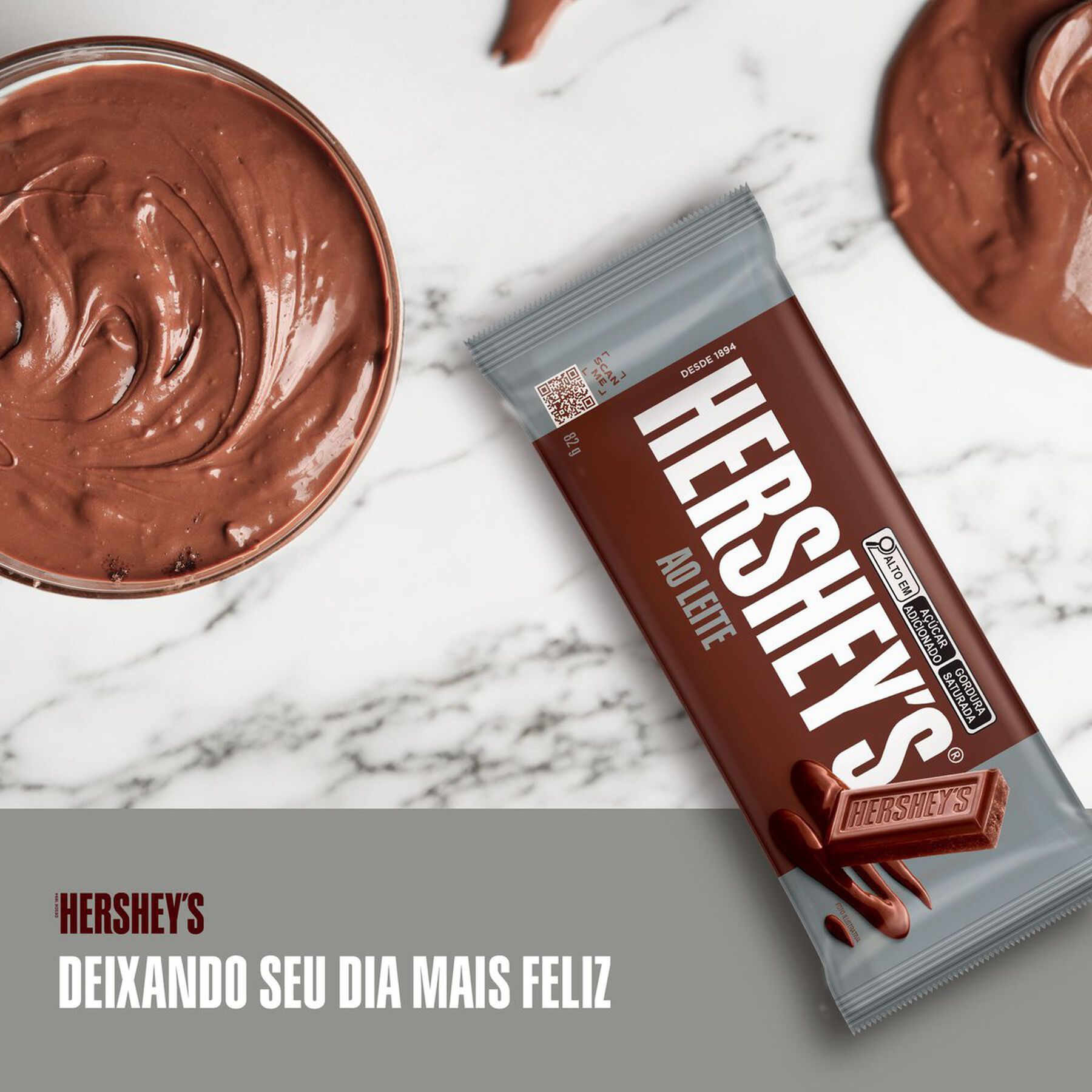 Barra de Chocolate ao Leite Hershey's Pacote 82g