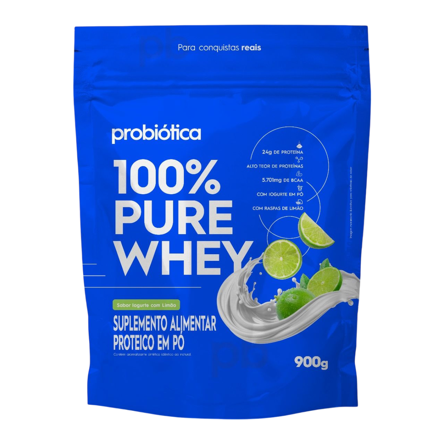 Whey Protein Iogurte com Lim&atilde;o 100% Pure Whey Probi&oacute;tica 900g