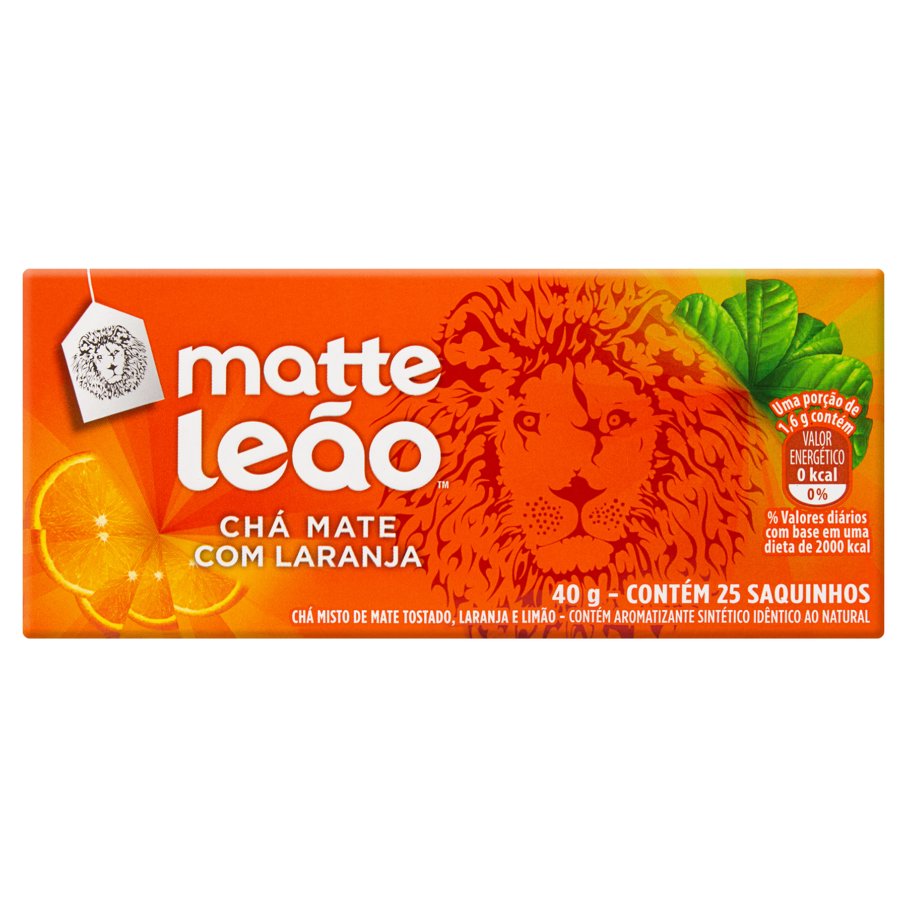 Chá Mate Laranja Matte Leão Caixa 40g 25 Unidades