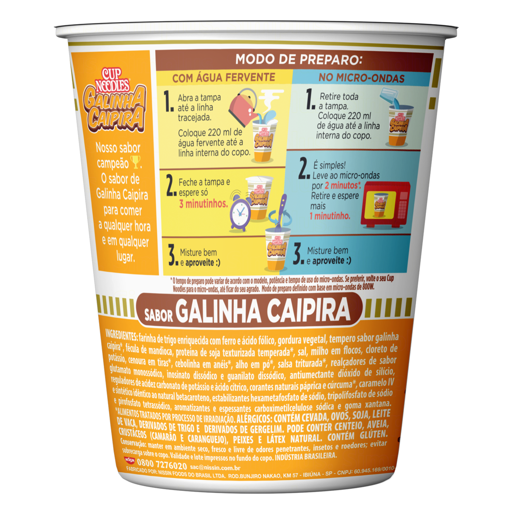 Macarr&atilde;o Instant&acirc;neo Galinha Caipira Cup Noodles Copo 69g