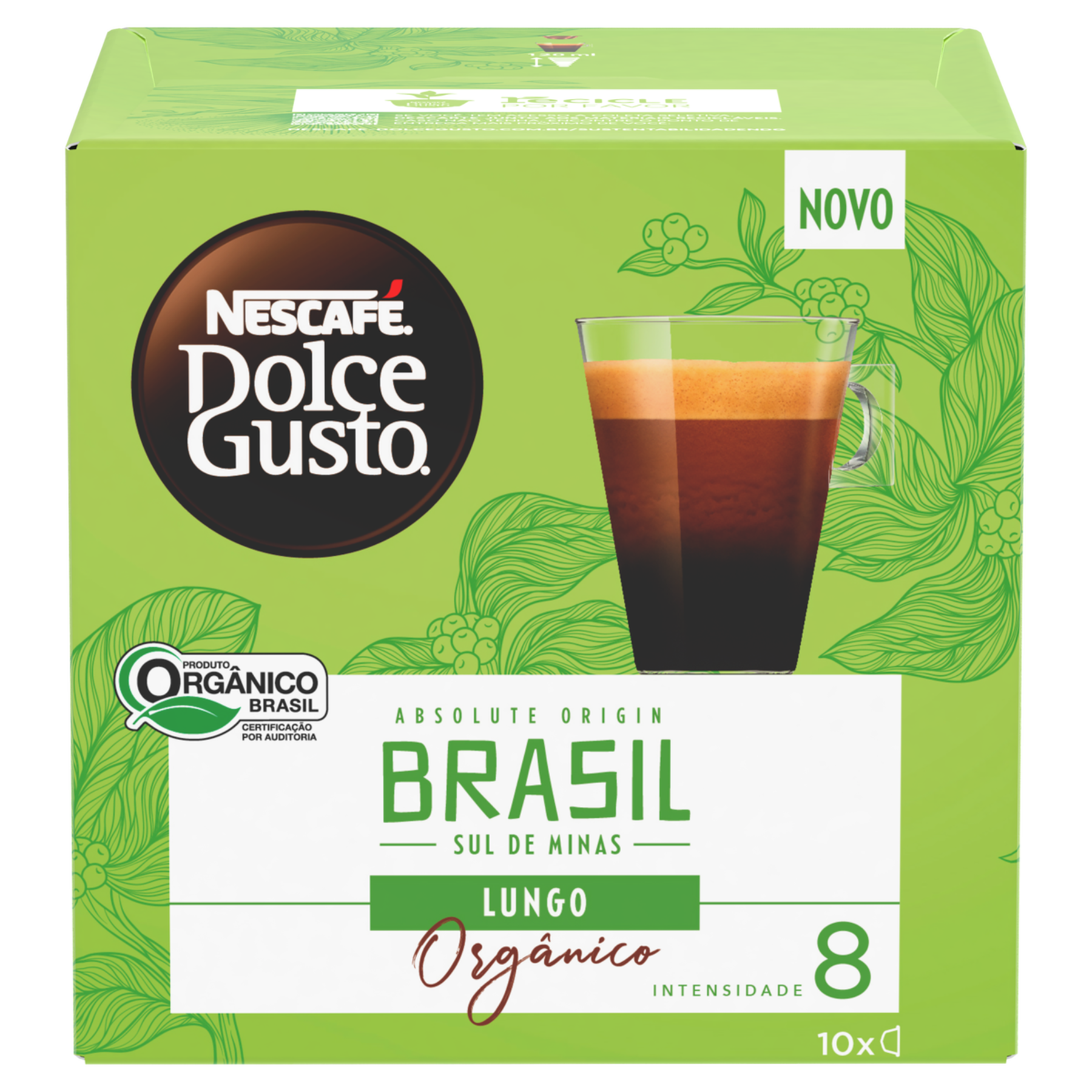 Café em Cápsula Torrado e Moído Lungo Absolute Origin Brasil Orgânico Dolce Gusto Nescafé Caixa C/10 Unidades