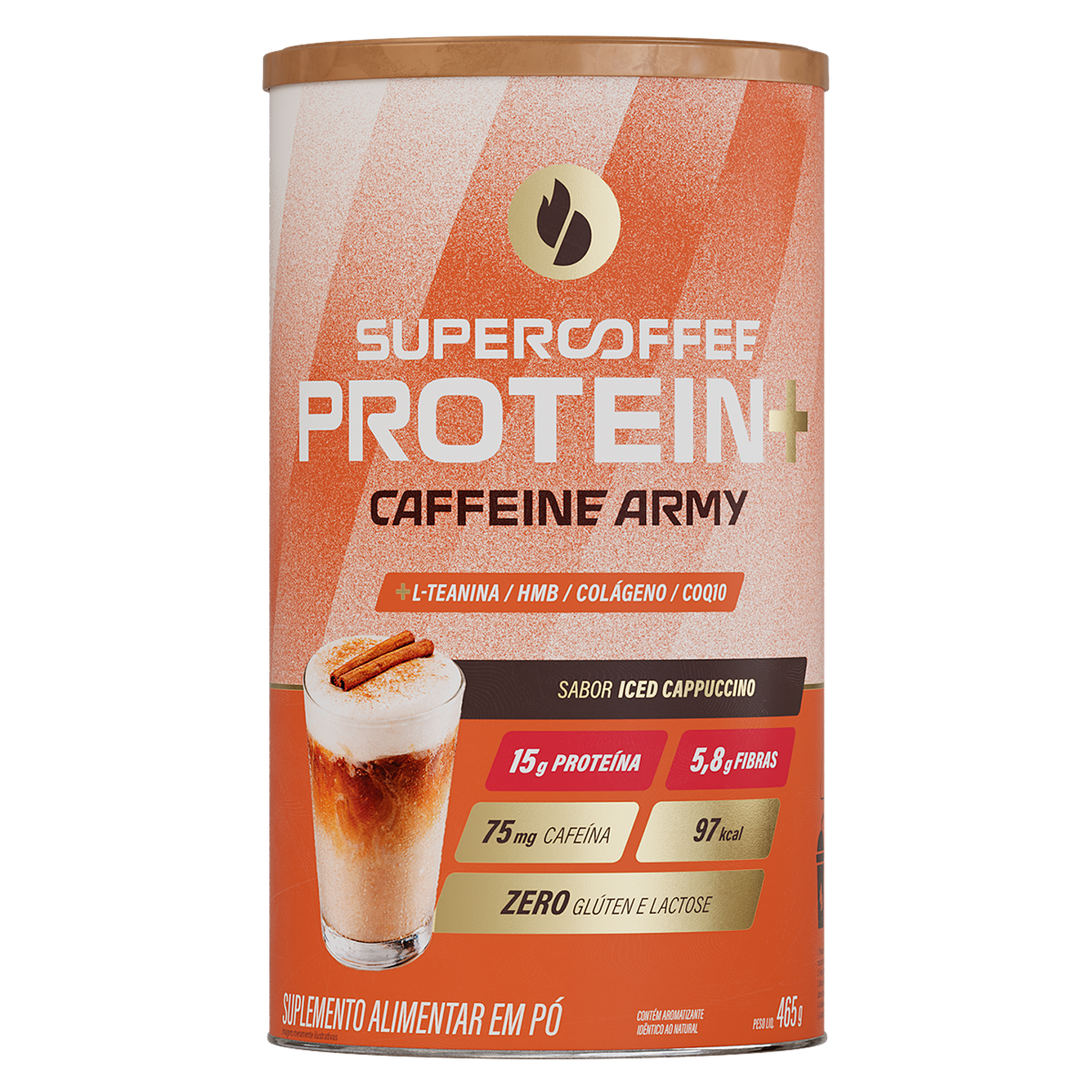 Suplemento Alimentar em P&oacute; Iced Cappuccino SuperCoffee Lata 465g