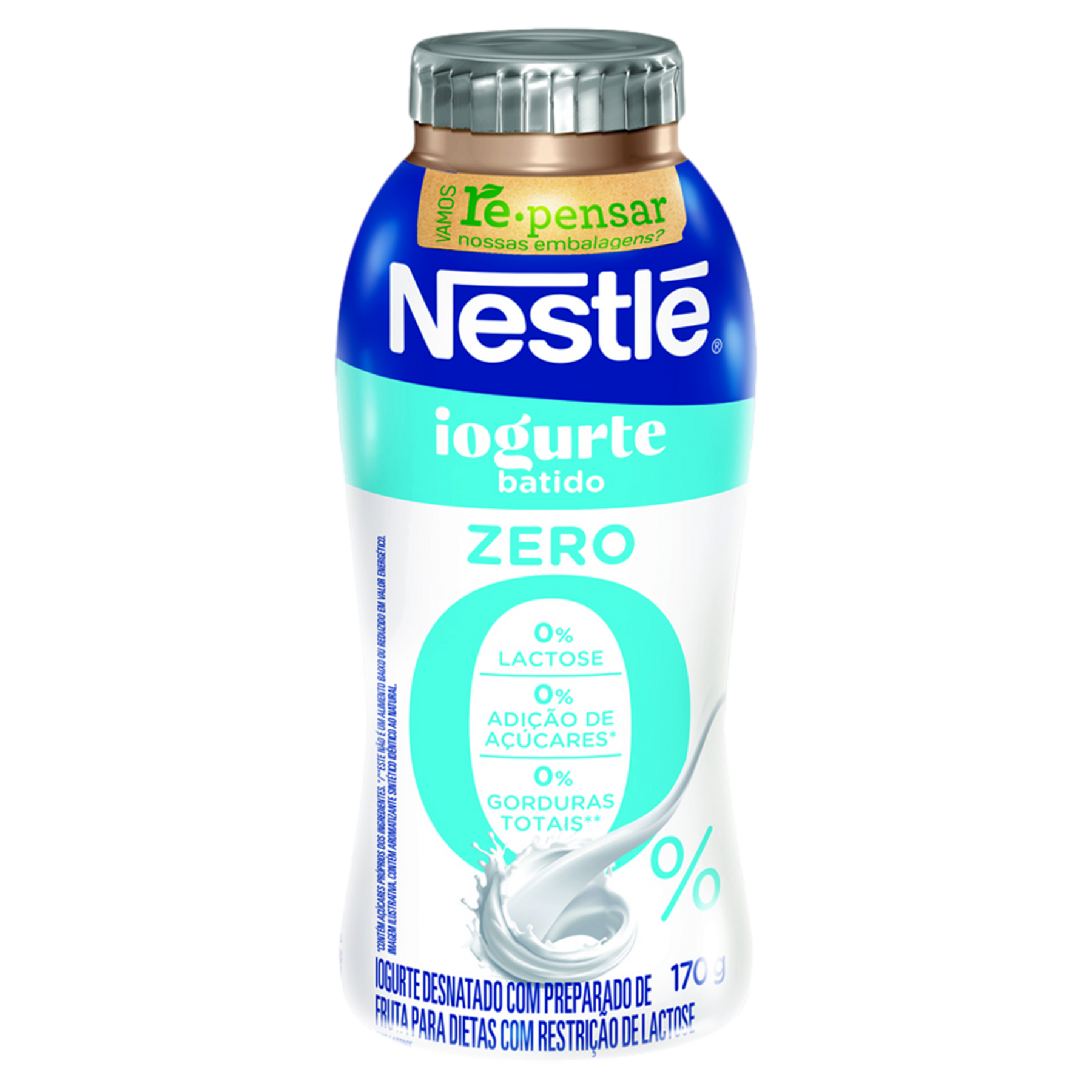Iogurte Desnatado Batido Zero Lactose Nestl&eacute; Frasco 170g