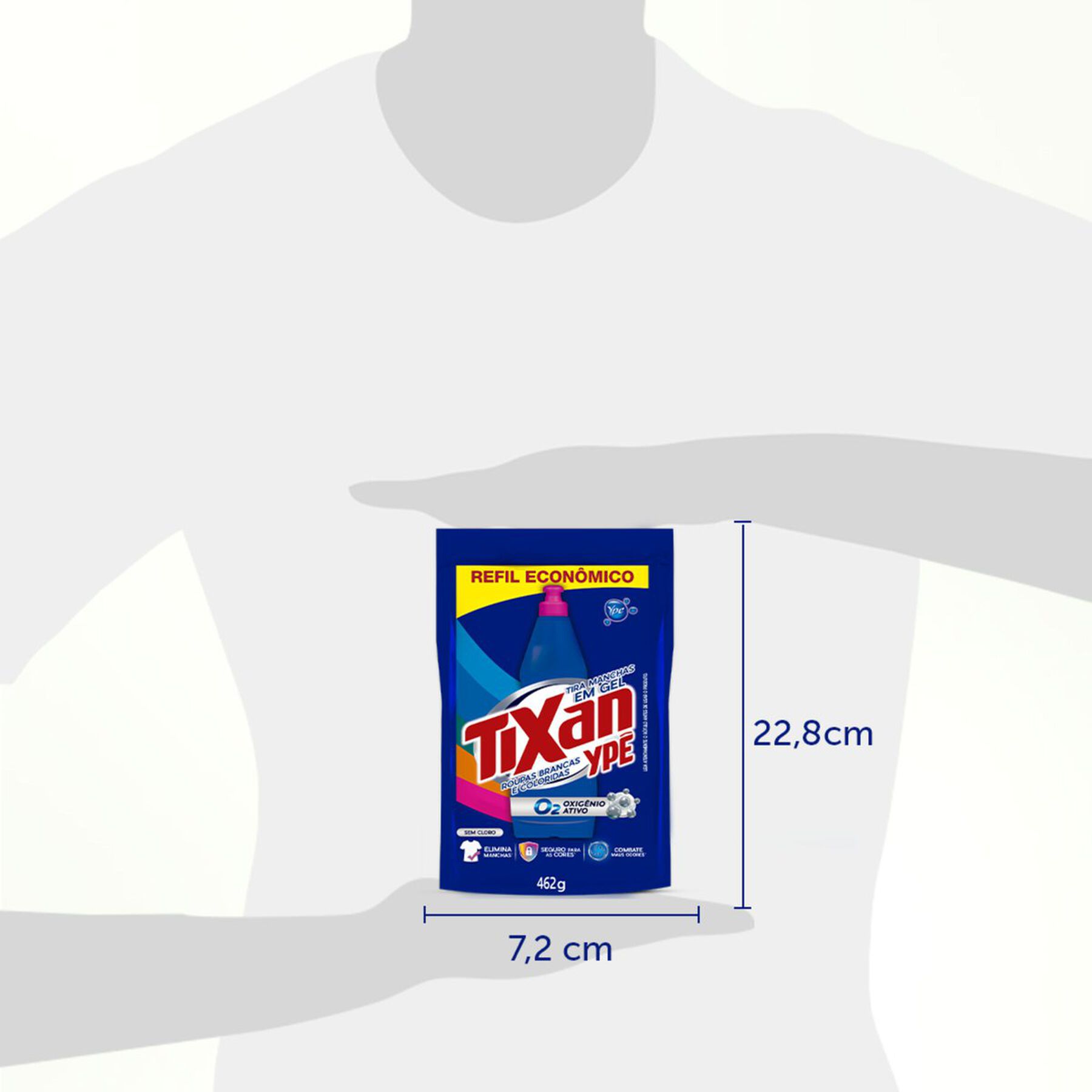 Tira Manchas Gel Roupas Brancas e Coloridas Tixan Ypê Sachê 462g