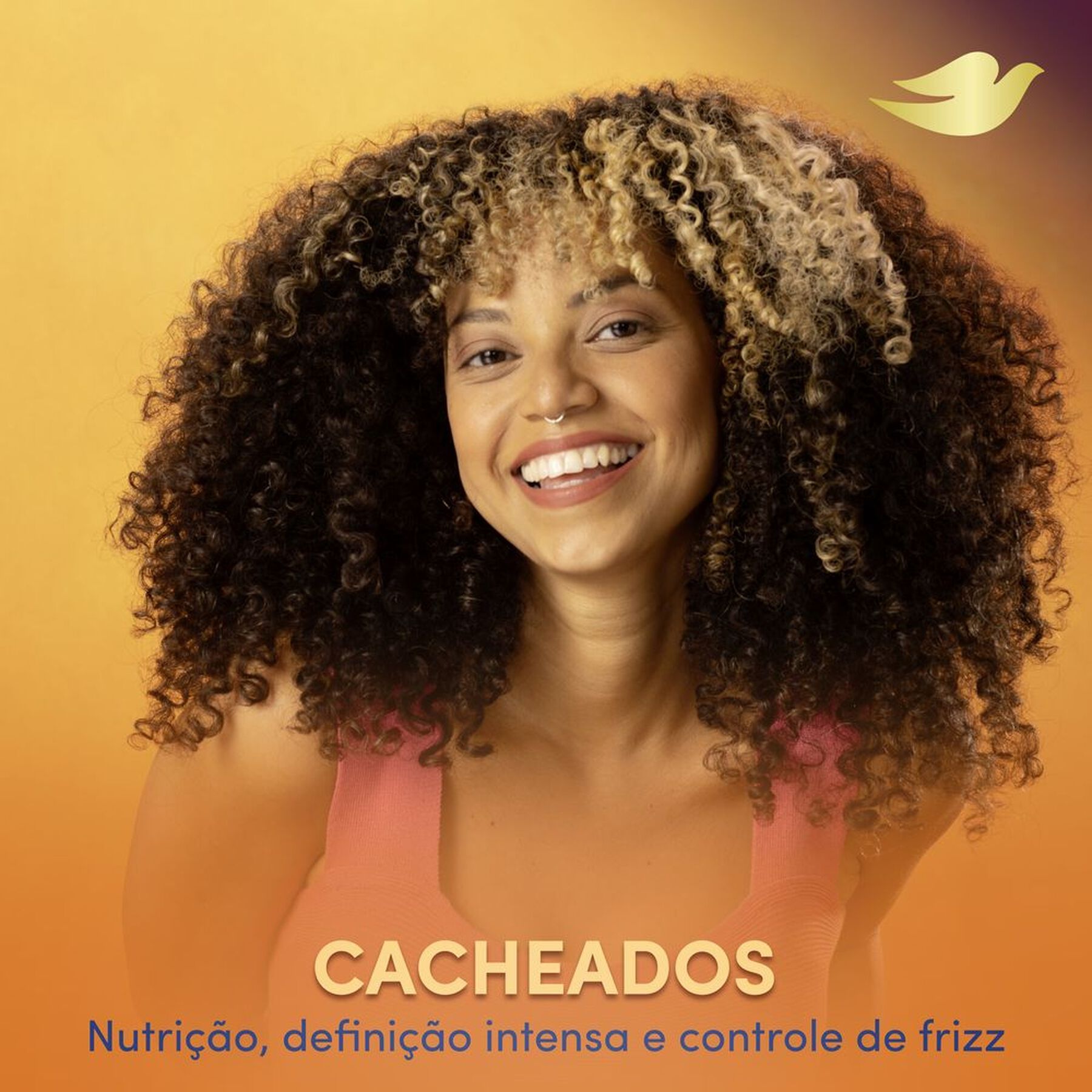 Creme para Pentear Texturas Reais Cacheados Dove Frasco 355ml