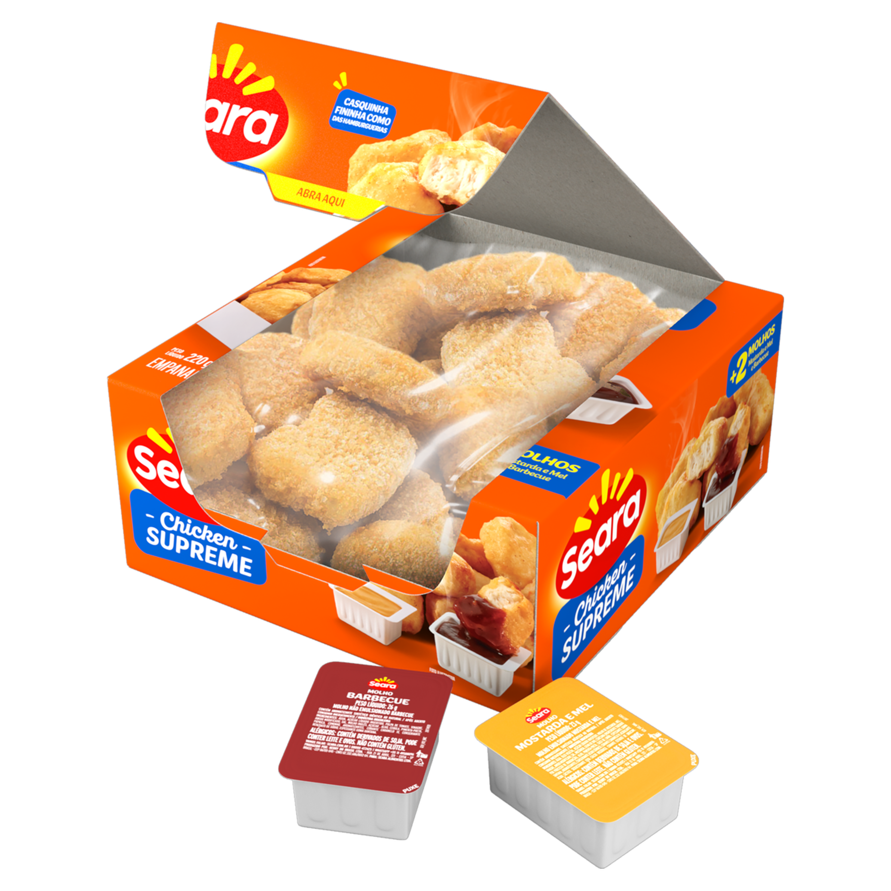 Empanado de Frango Chicken Supreme + 2 Molhos Seara Caixa 269g C/10 Unidades