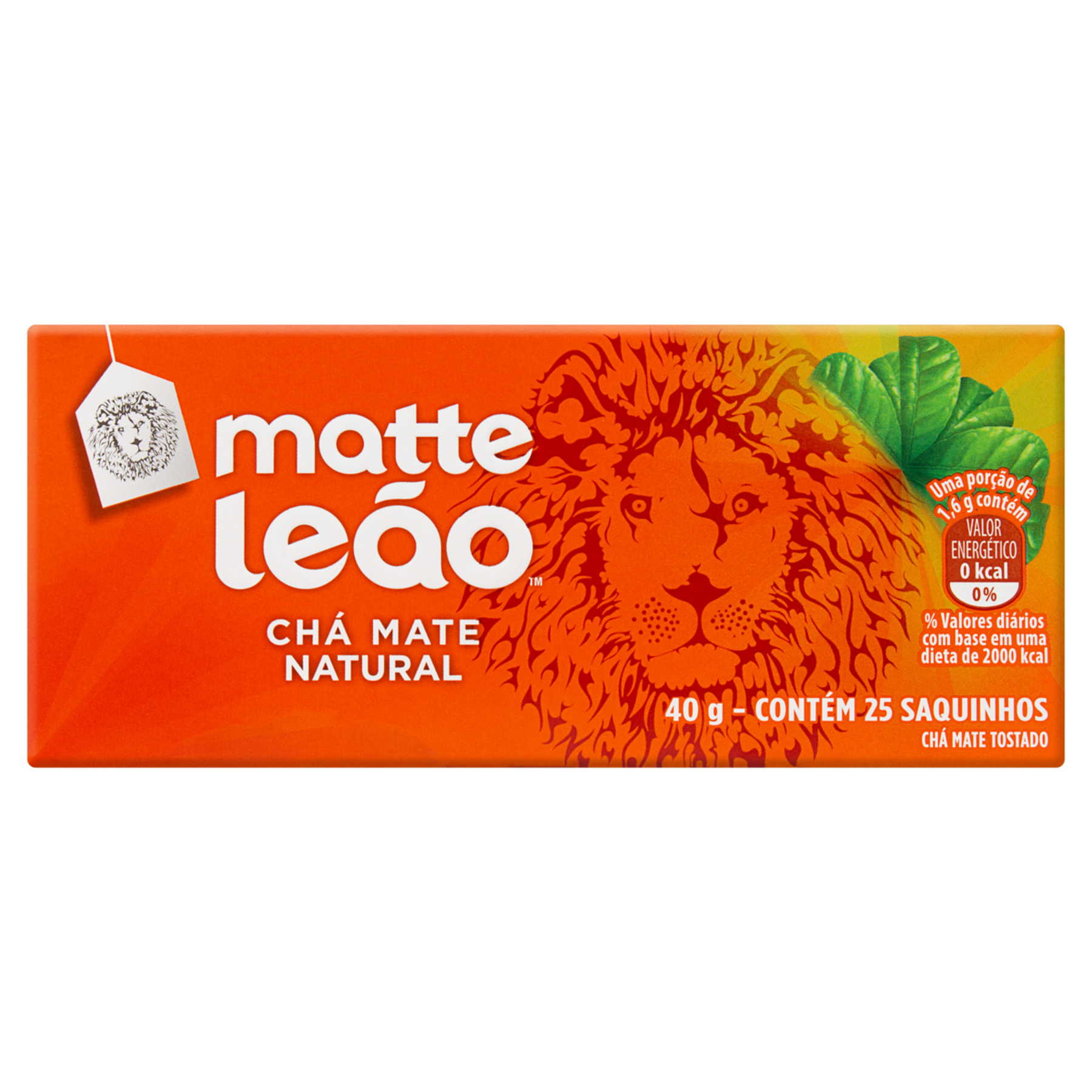 Chá Mate Natural Matte Leão Caixa 40g 25 Unidades